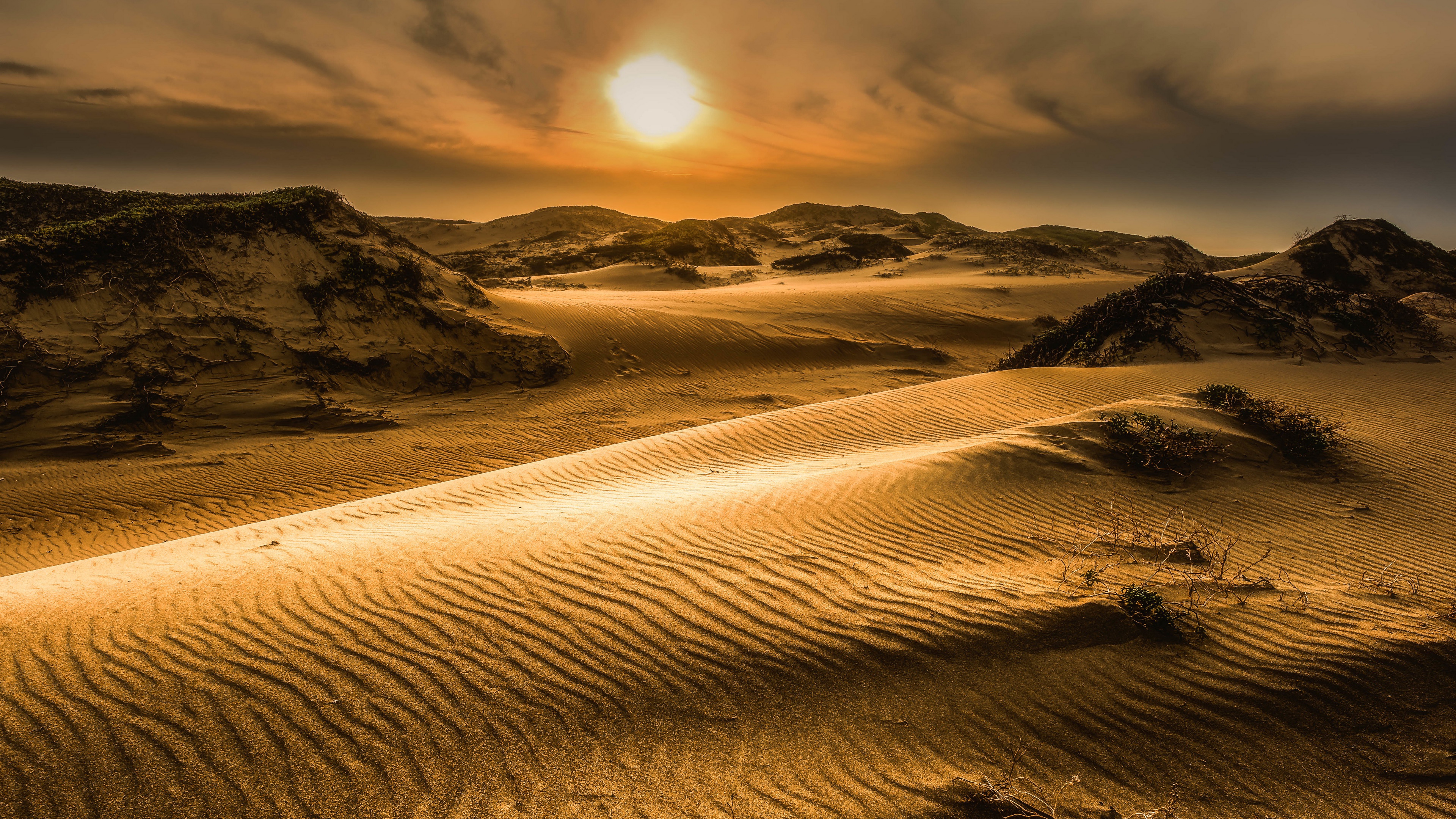 Sand Sunset Landscape 3840x2160