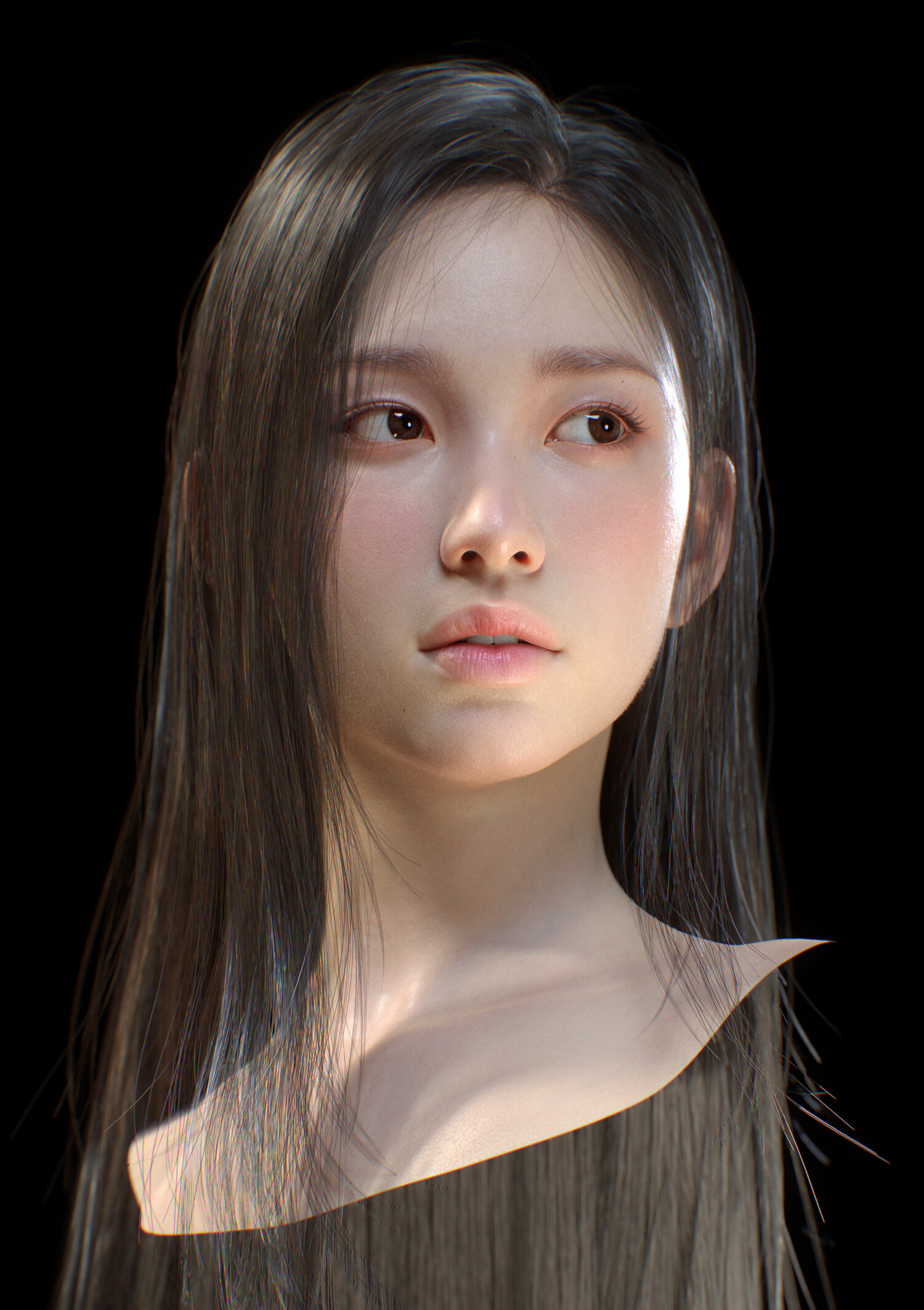 3D Blender Drawing K Pop Korean Korean Martial Arts BLACKPiNK Concept Art Anime Girls Unreal Engine  1500x2127