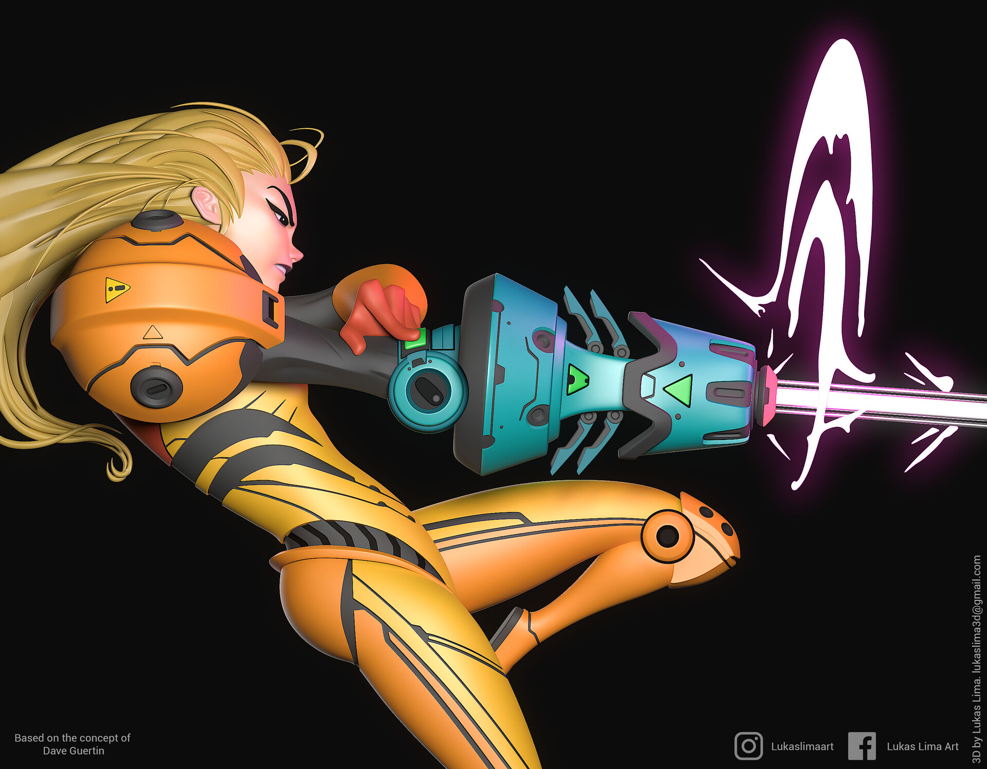 Lukas Lima ArtStation Video Games Video Game Girls Metroid Samus Aran Video Game Art Science Fiction 1920x1496