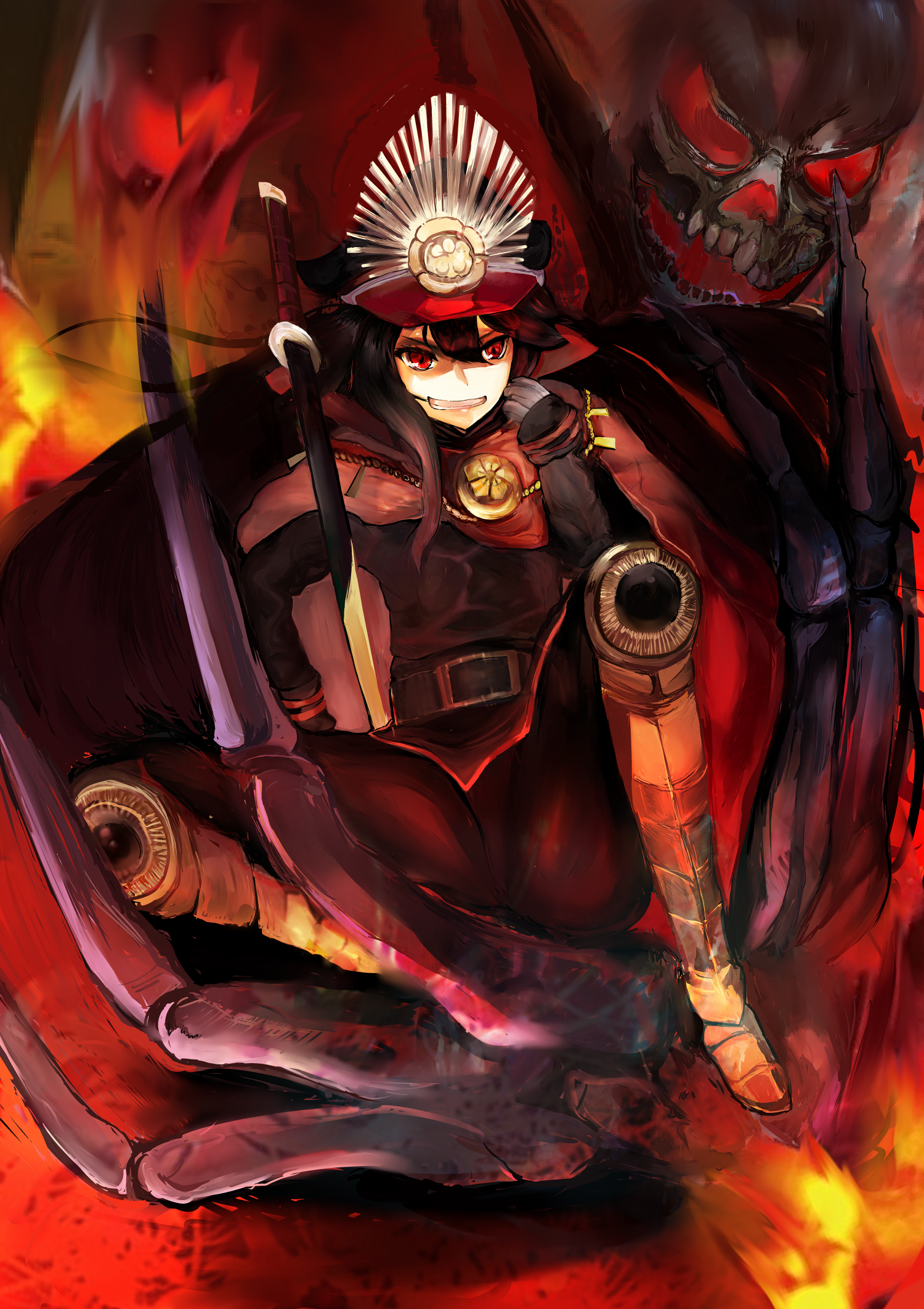 Anime Anime Girls Fate Series Fate Grand Order Oda Nobunaga Fate Grand Order Long Hair Black Hair Ar 1500x2124