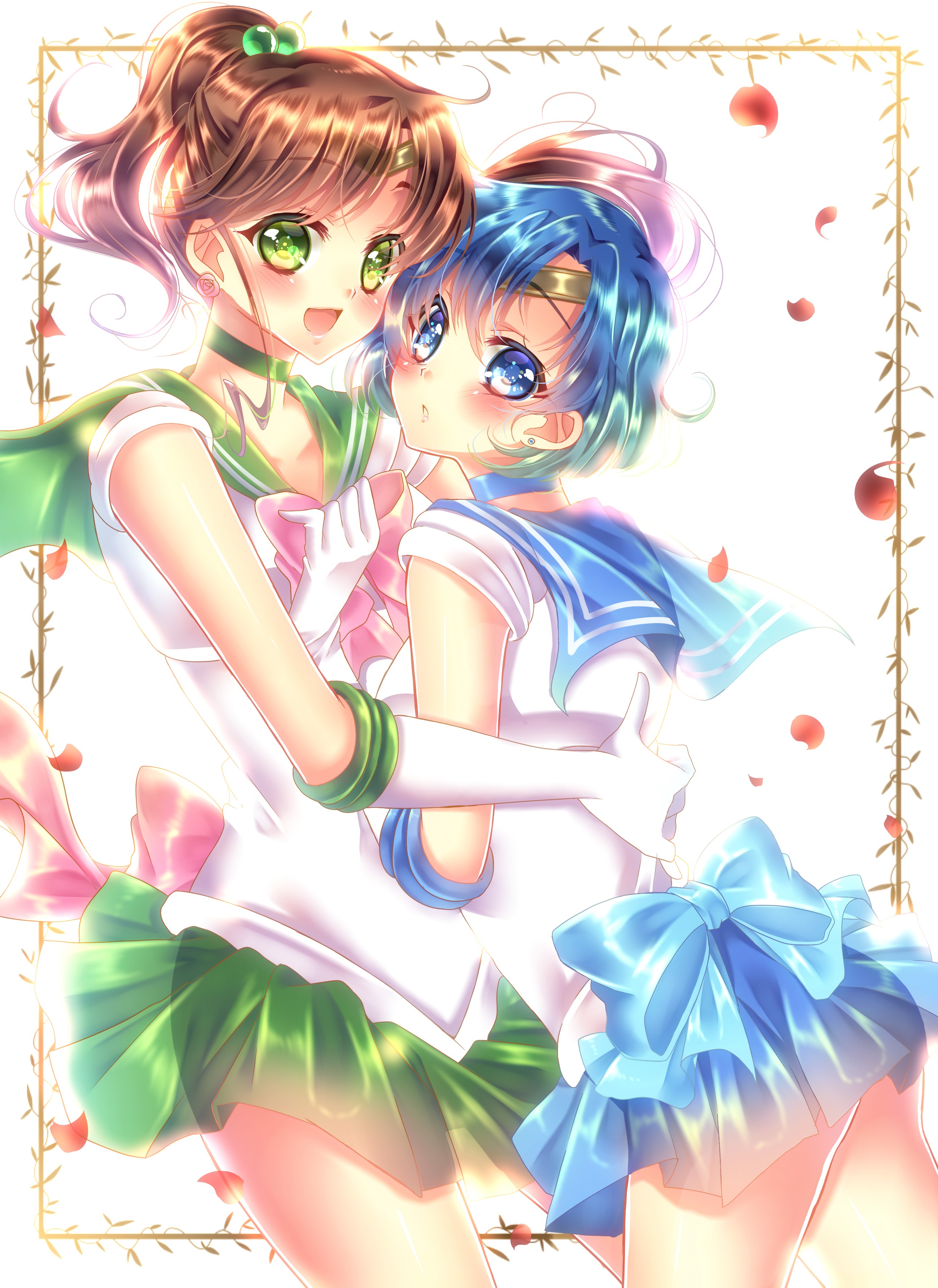 Anime Anime Girls Sailor Moon Sailor Mercury Mizuno Ami Sailor Jupiter Kino Makoto Short Hair Blue H 2580x3541