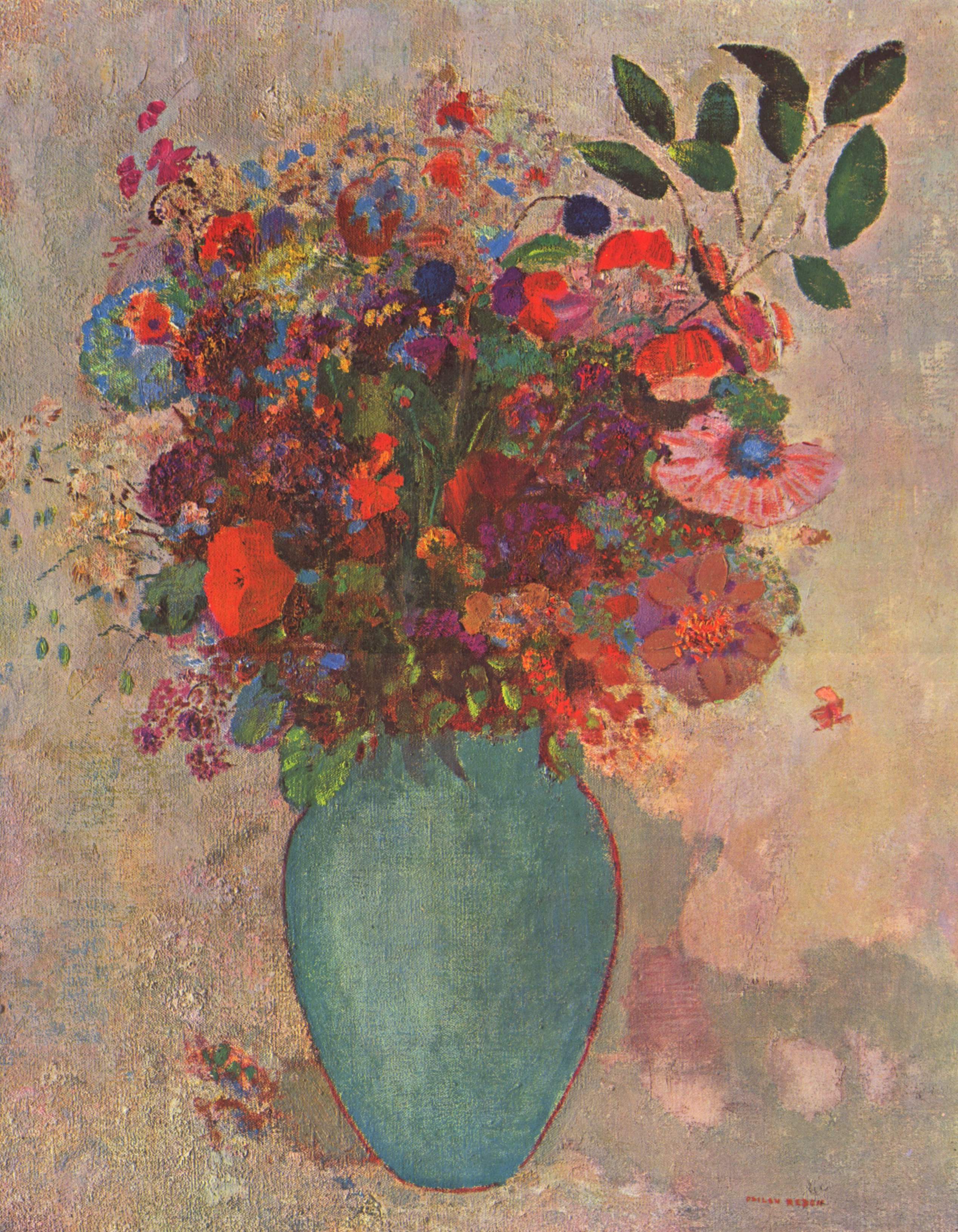 Odilon Redon Impressionism Artwork Traditional Art Oil Painting Flowers Polychromatic Polychrome 2536x3261