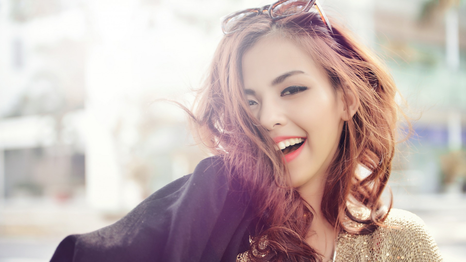 Face Girl Model Redhead Smile Woman 1920x1080