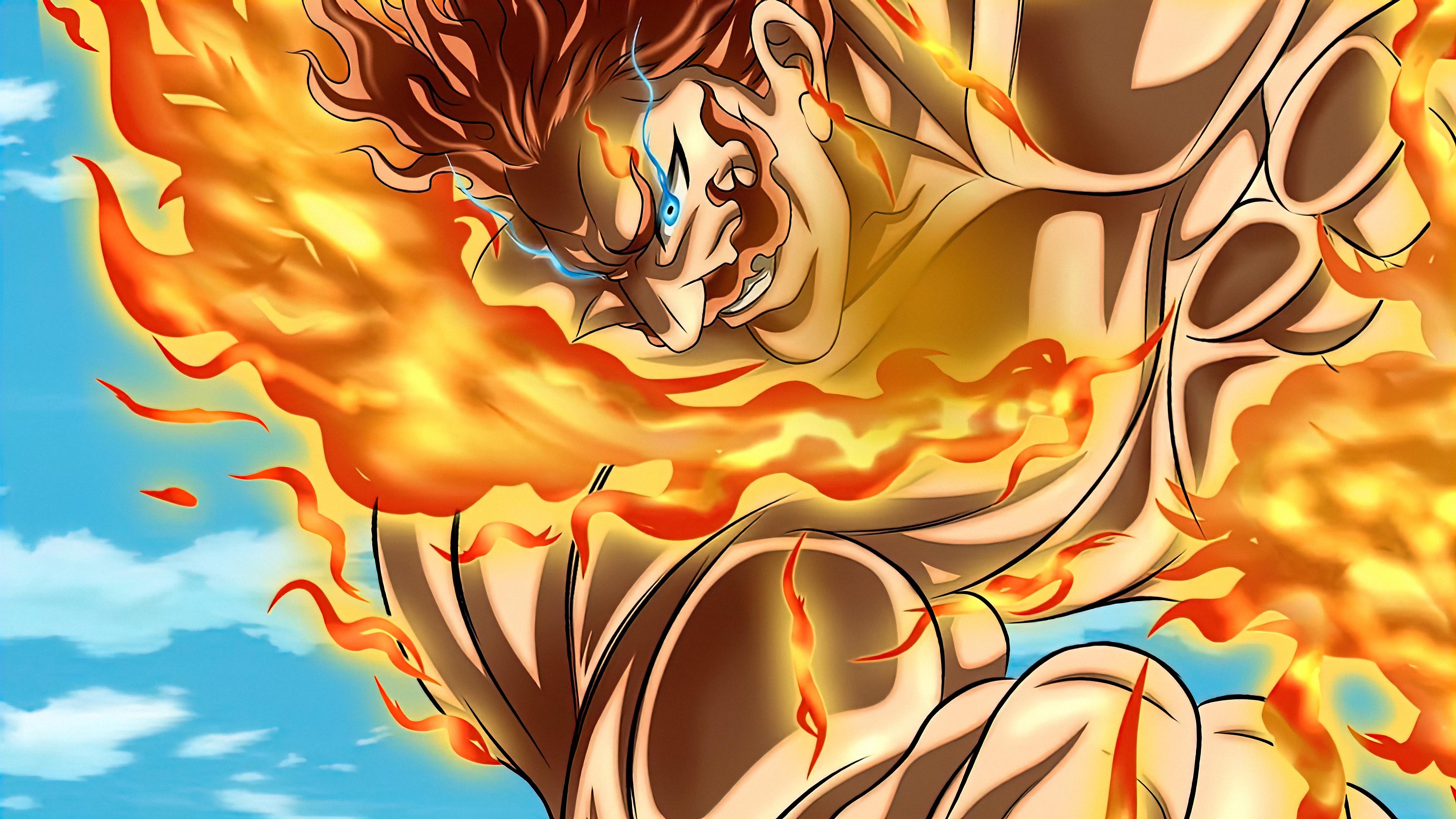 Escanor Nanatsu No Taizai Seven Deadly Sins Anime Boys Anime Anime Men Burning Fire 3840x2160
