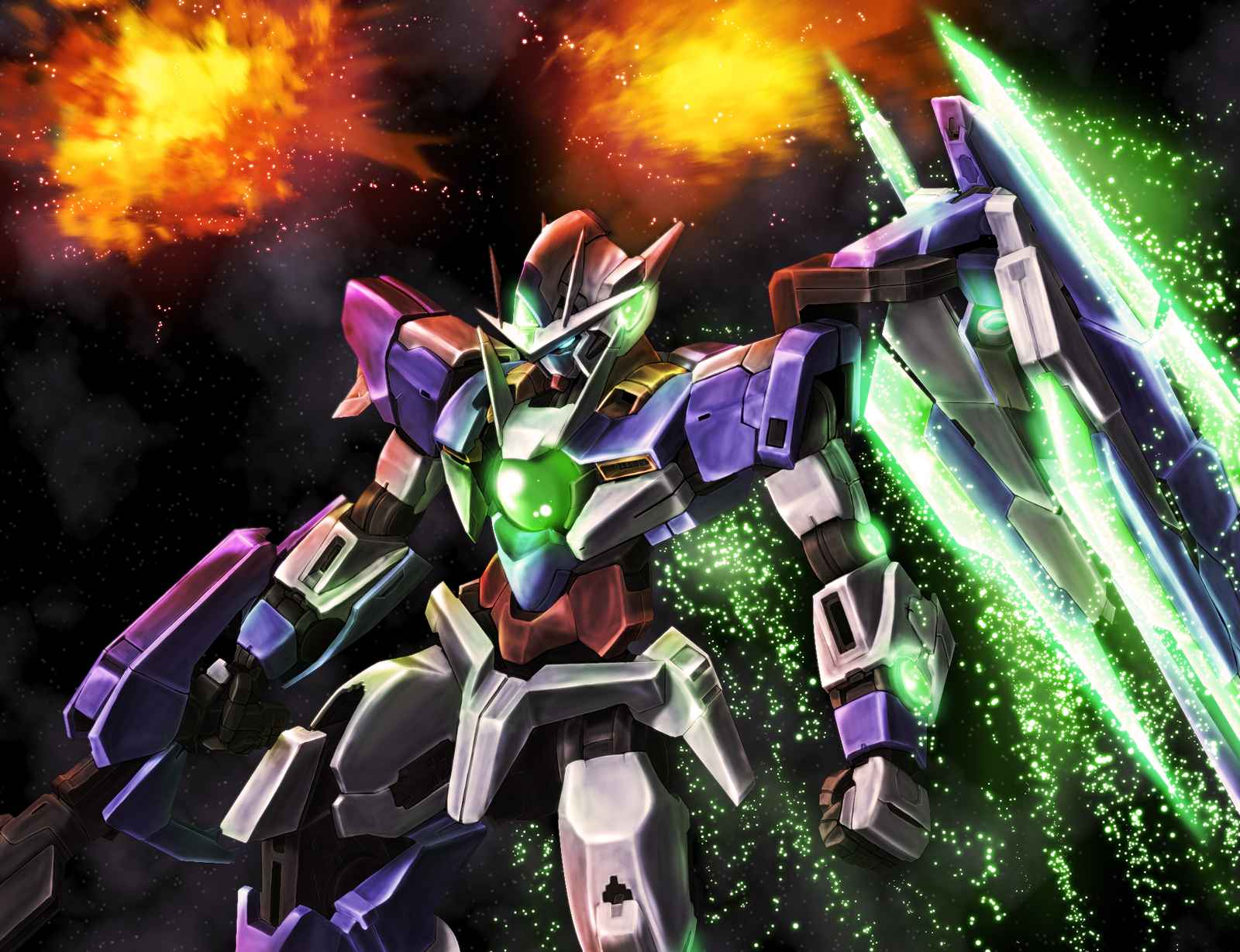 00 Qan T Mobile Suit Gundam 00 Super Robot Wars Anime Mech Gundam Artwork Digital Art Fan Art 1600x1228