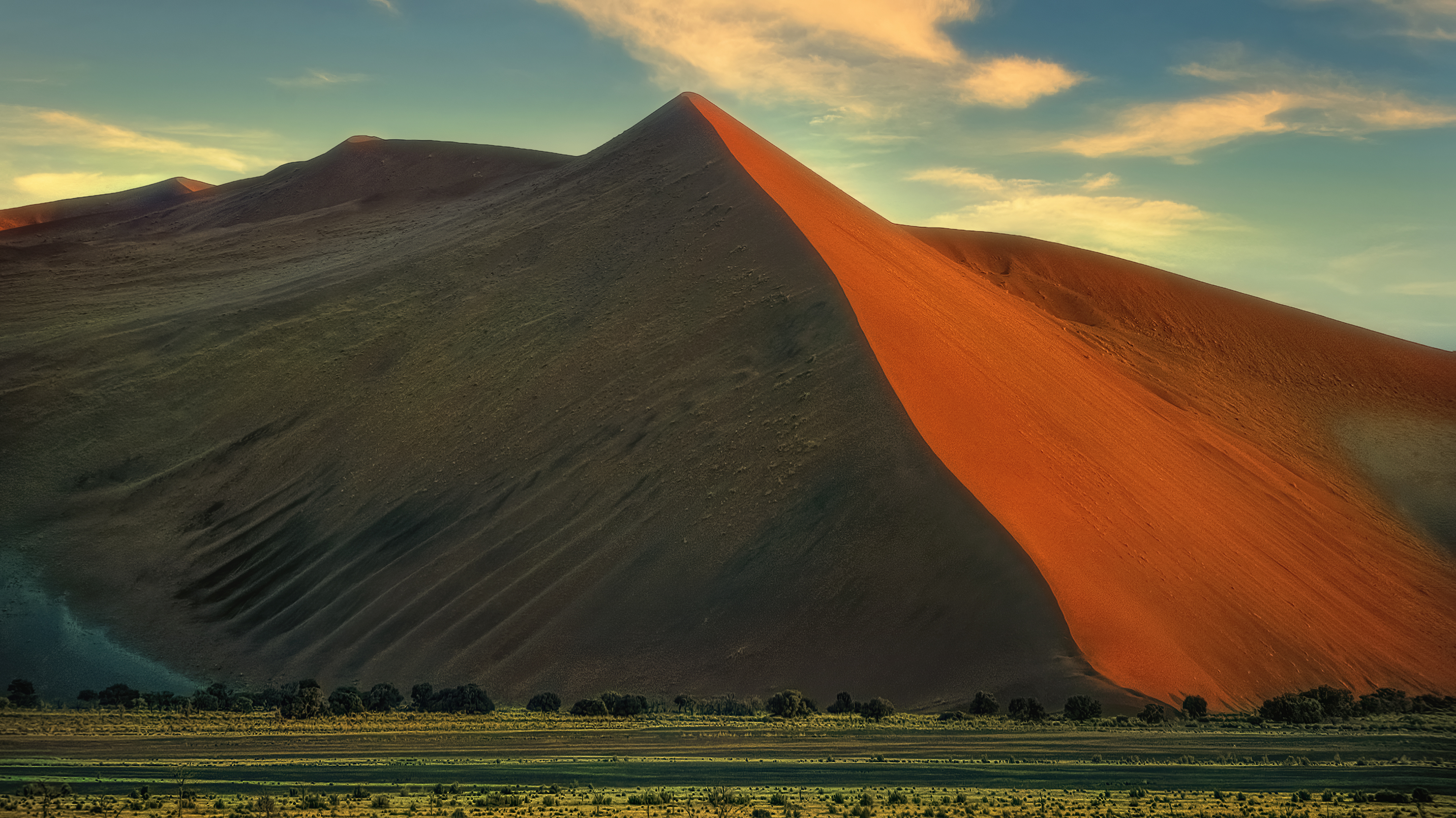 Dunes Peacefull Namibia Sossusvlei Desert Sunset Glowing 3841x2160