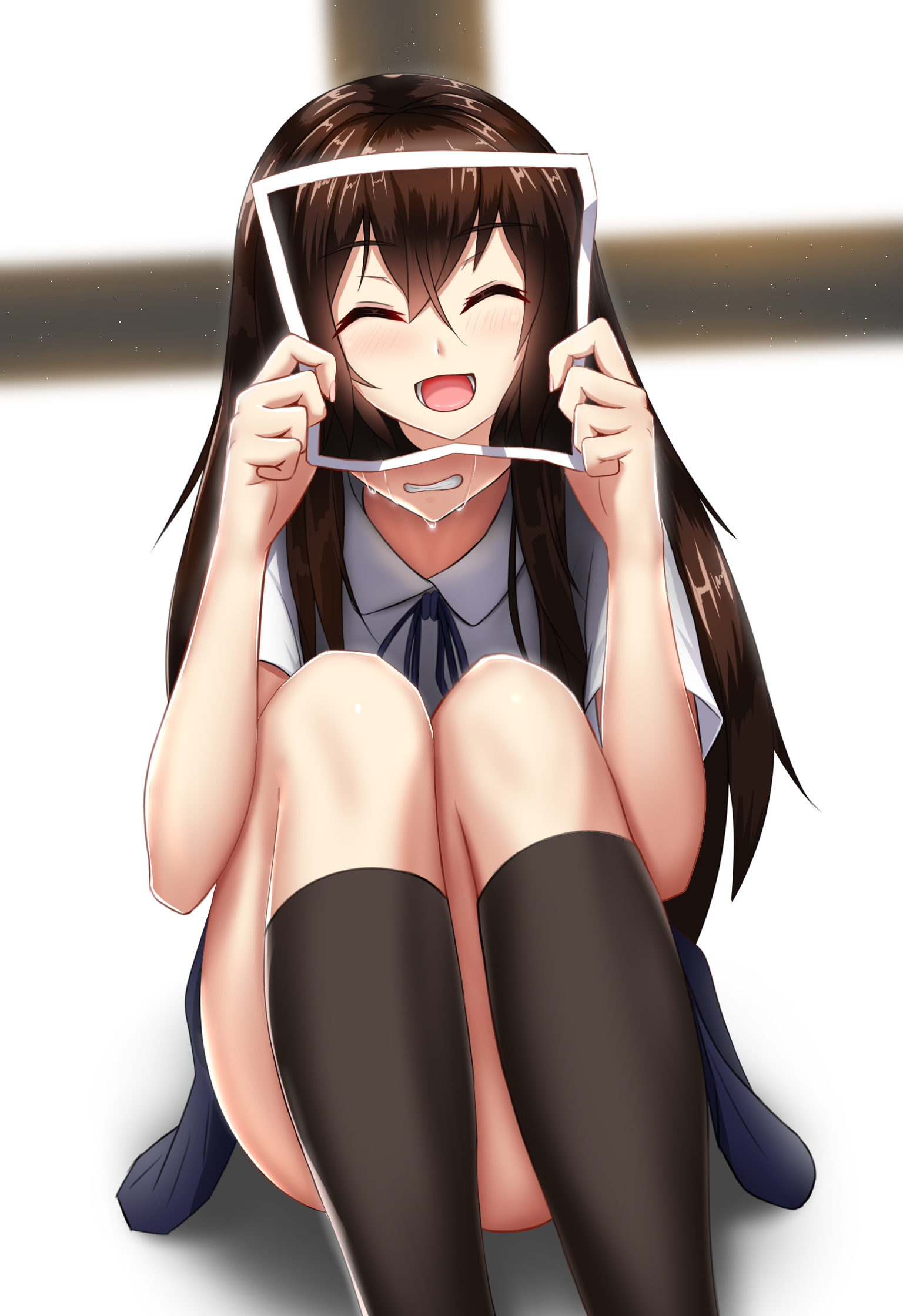 Anime Anime Girls Vertical Crying Tears Long Hair Brunette Closed Eyes Open Mouth Hiding Covered Fac 1536x2240