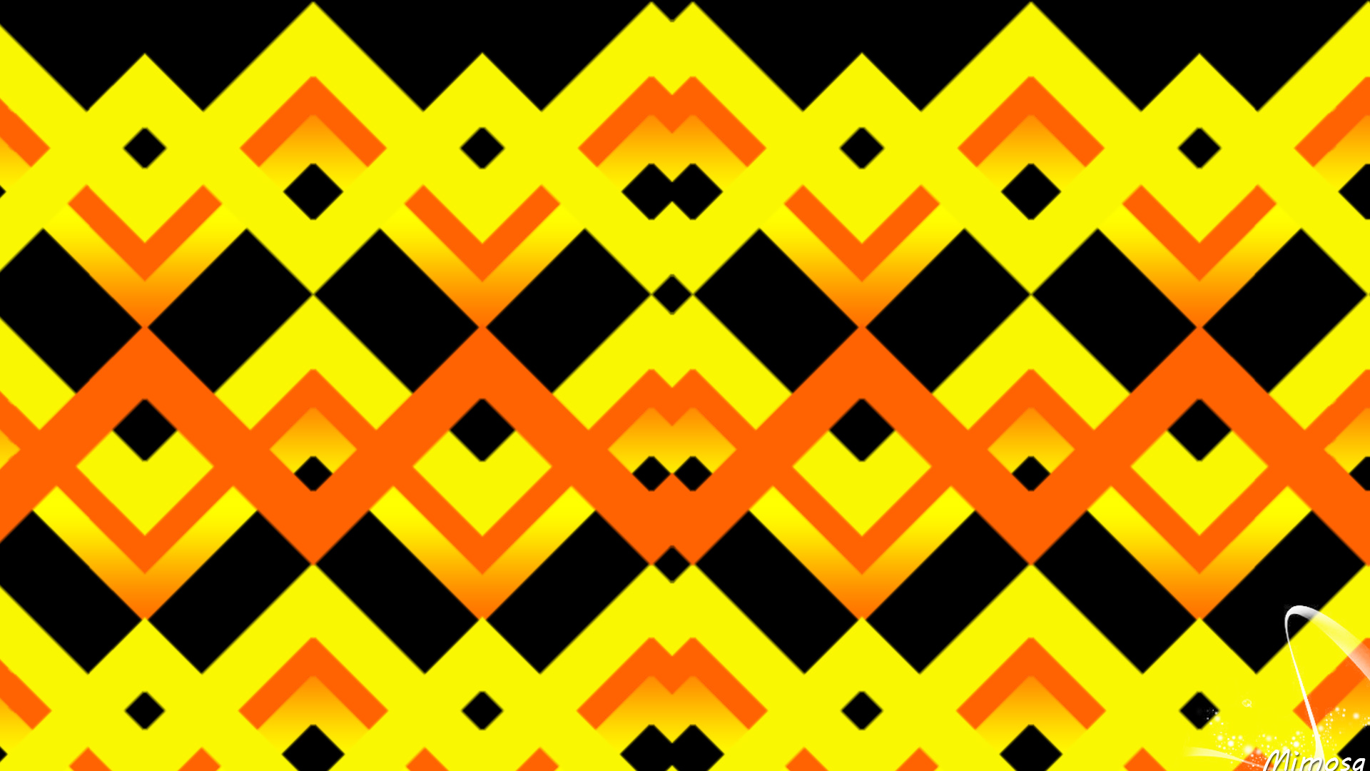 Shapes Colors Digital Art Yellow Chevron 1920x1080