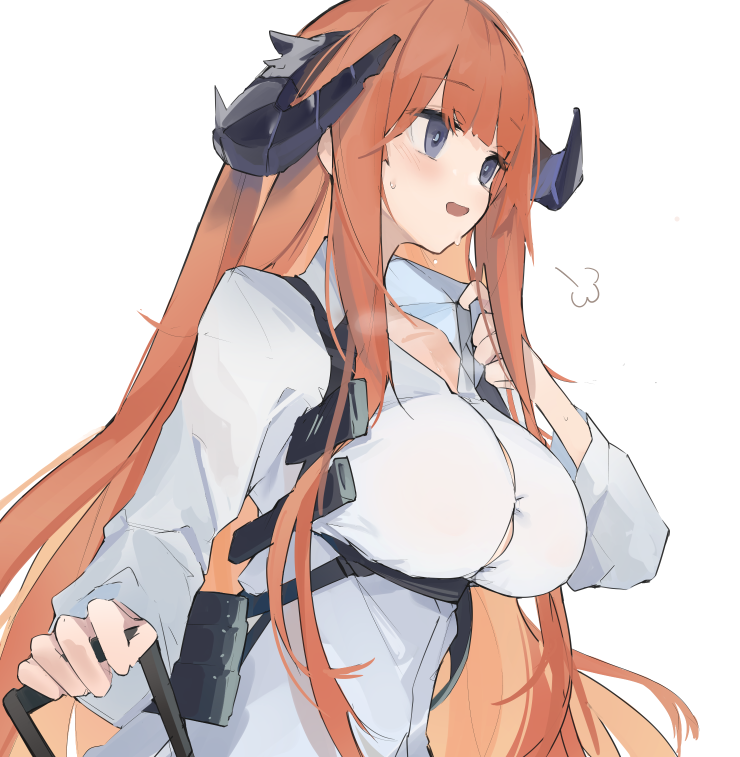 Anime Anime Girls Arknights Bagpipe Arknights Horns Redhead 1480x1514