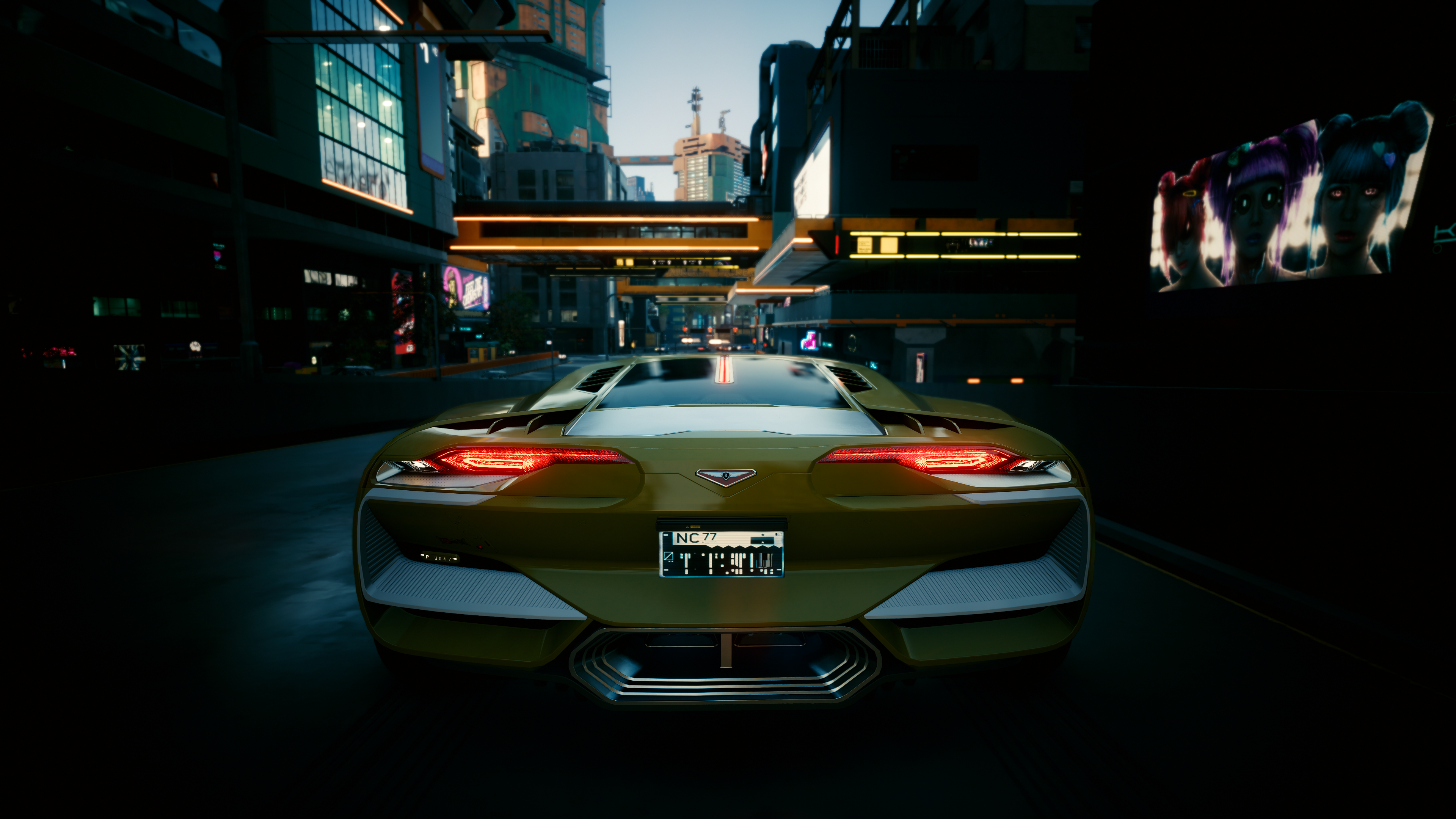 Cyberpunk 2077 Vehicle Luxury Cars Yellow Cars 3840x2160