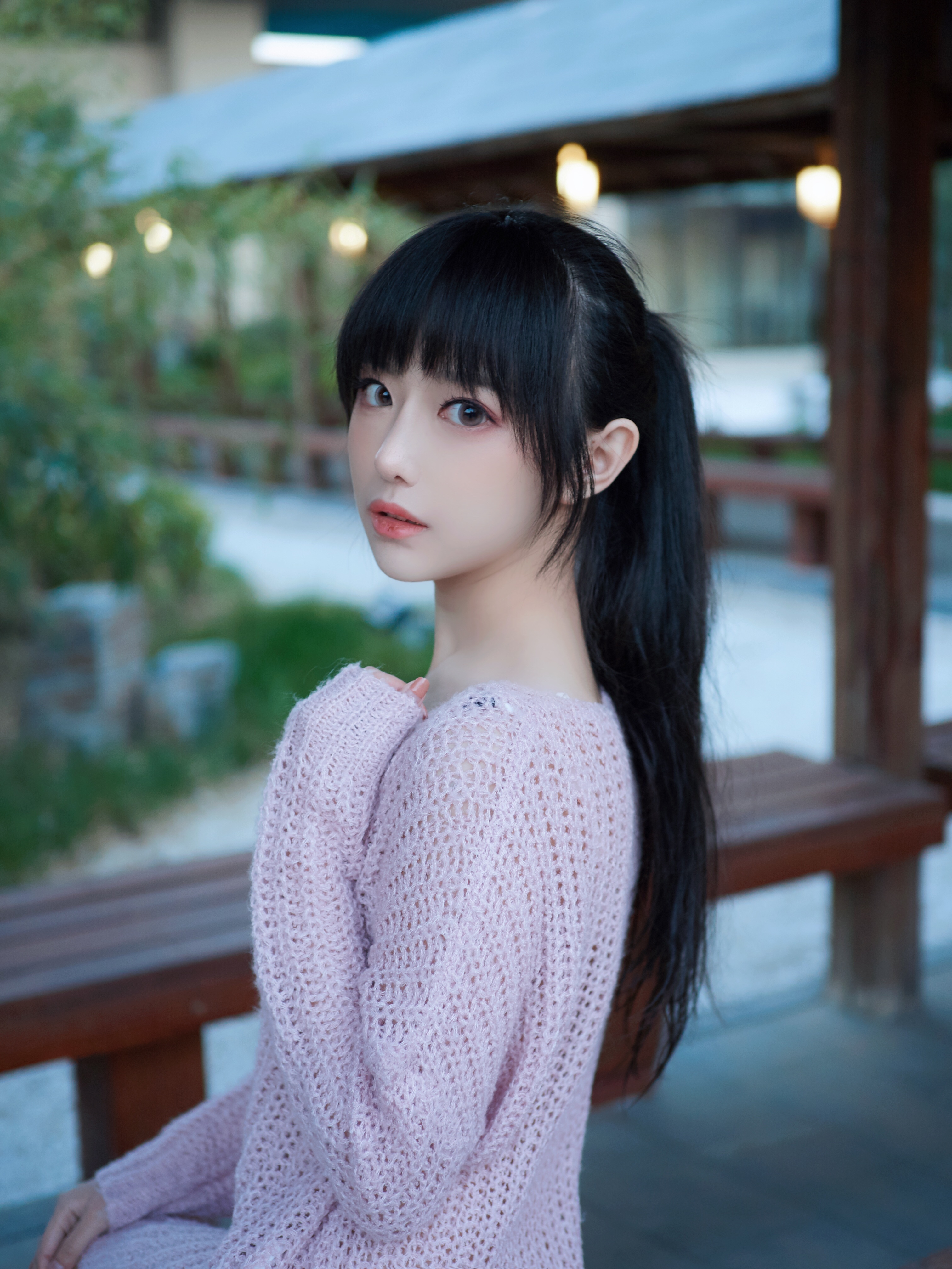 Sweater Black Hair Long Hair Outdoors Asian Women Shika XiaoLu 3024x4032