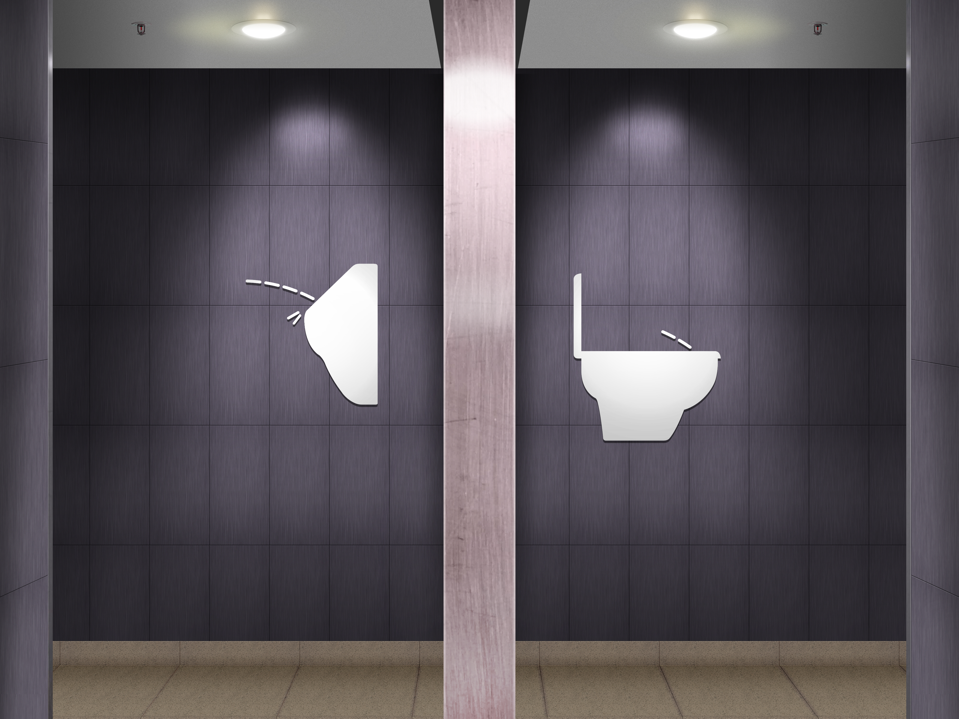 Public Restroom Toilets Pictogram Signs Humor 4000x3000