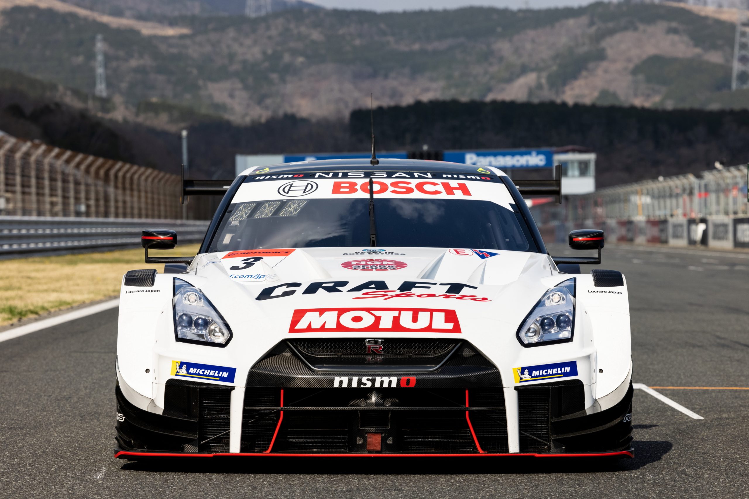 Nismo Nissan GT R NiSMO GT R R35 GT R Race Cars Race Tracks Livery Super GT White Cars Frontal View 2560x1707