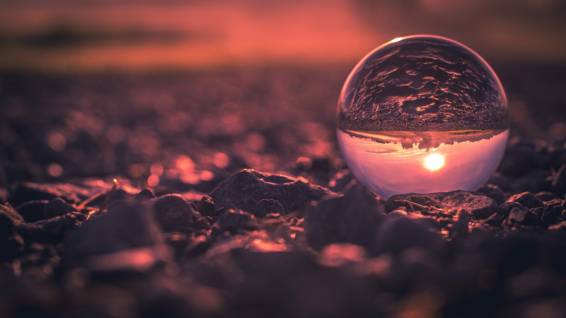 Sphere Marble Reflection 1920x1080