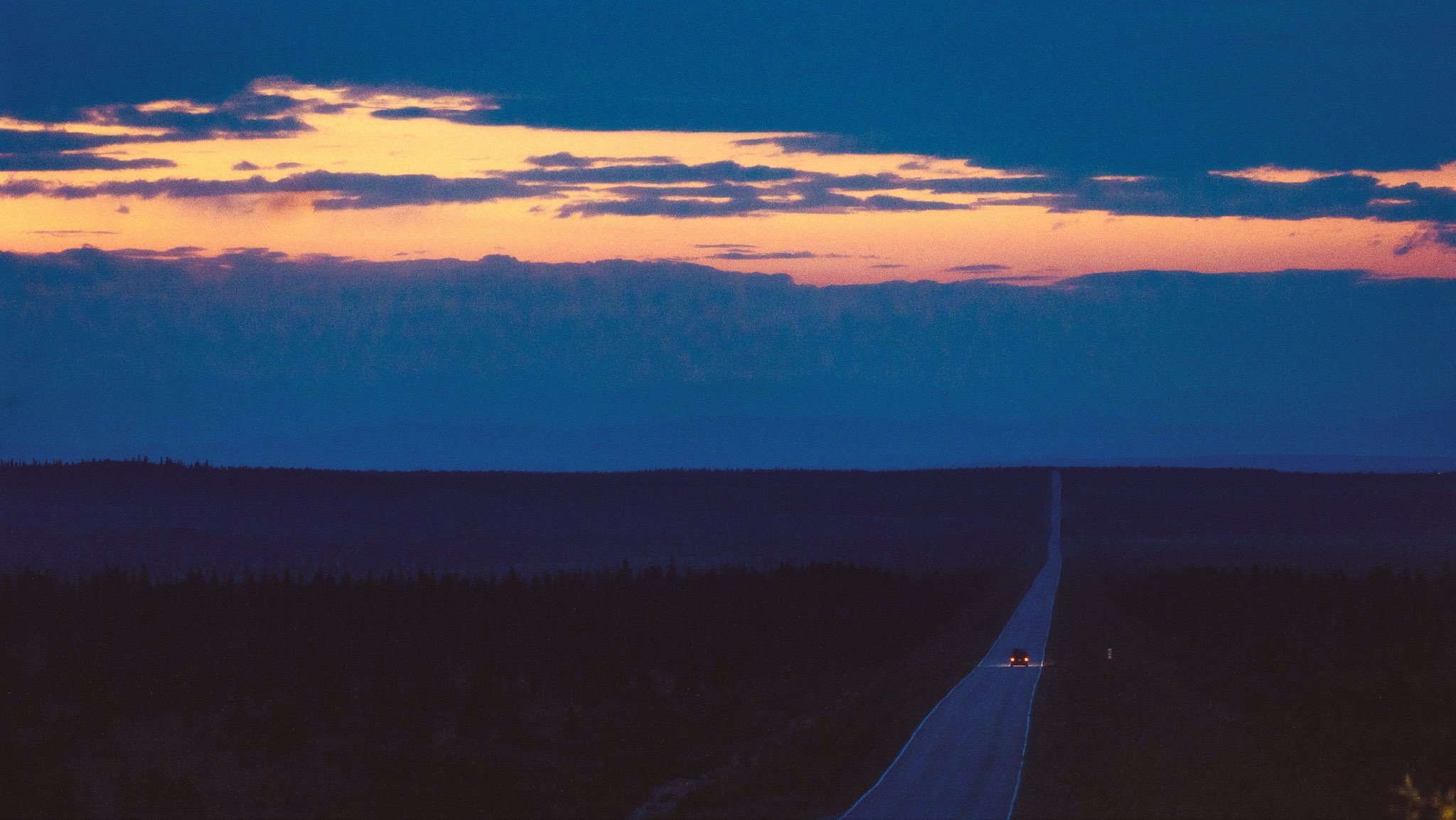 Landscape Road Car Afternoon Sunset 2048x1154