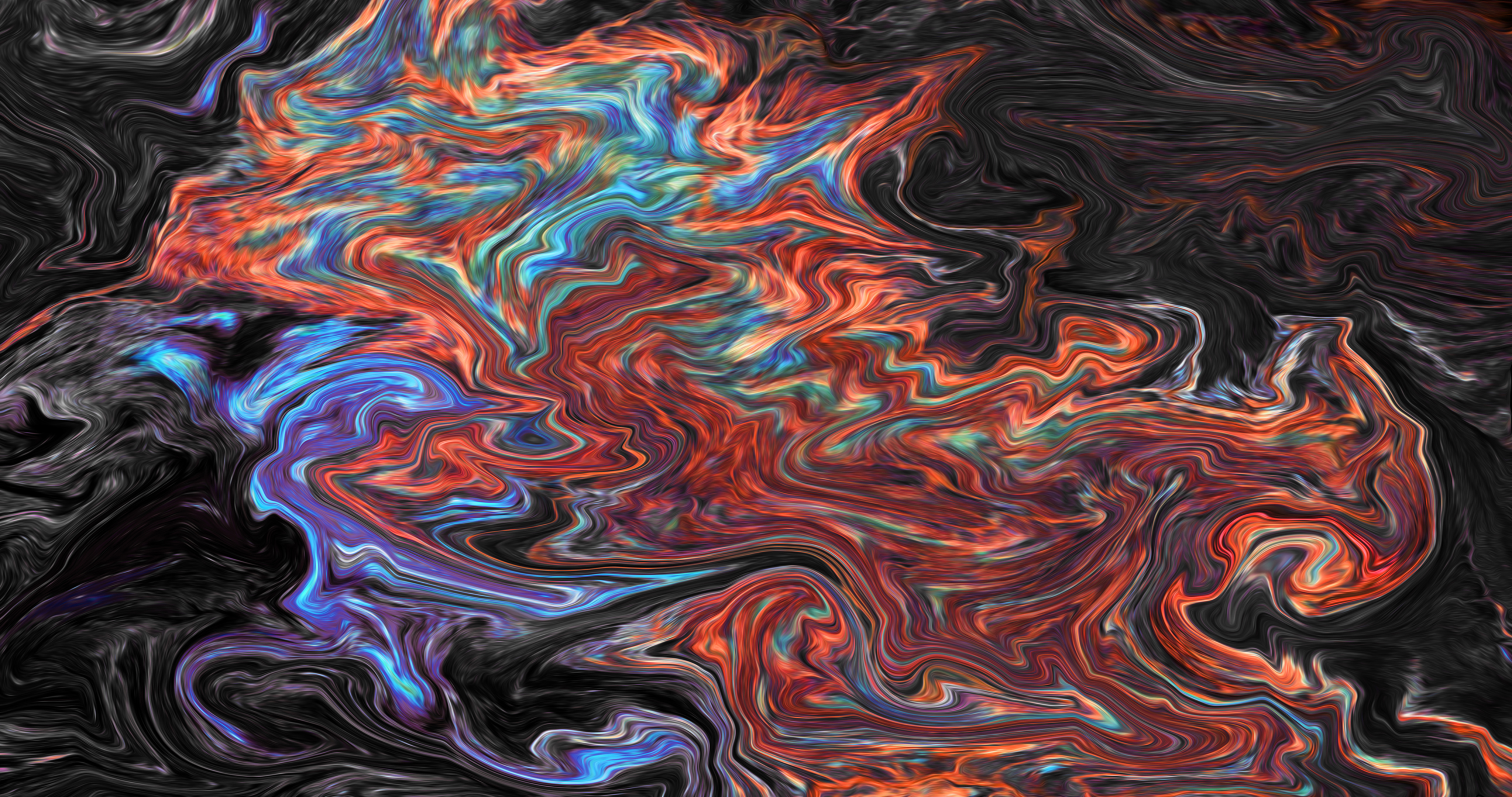 Abstract Fluid Liquid Artwork Colorful ArtStation Brush Paint Brushes Shapes XEBELiON Universe Space 4096x2160