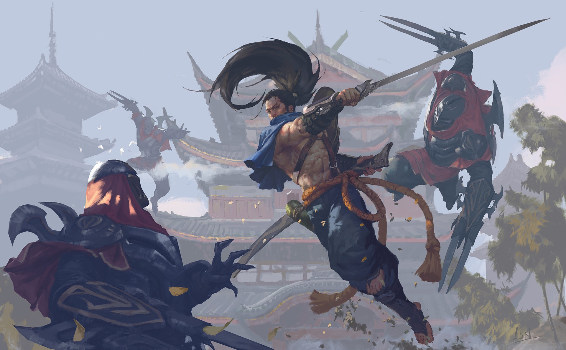 Sword Battle Samurai Warrior Yasuo League Of Legends 1920x1188