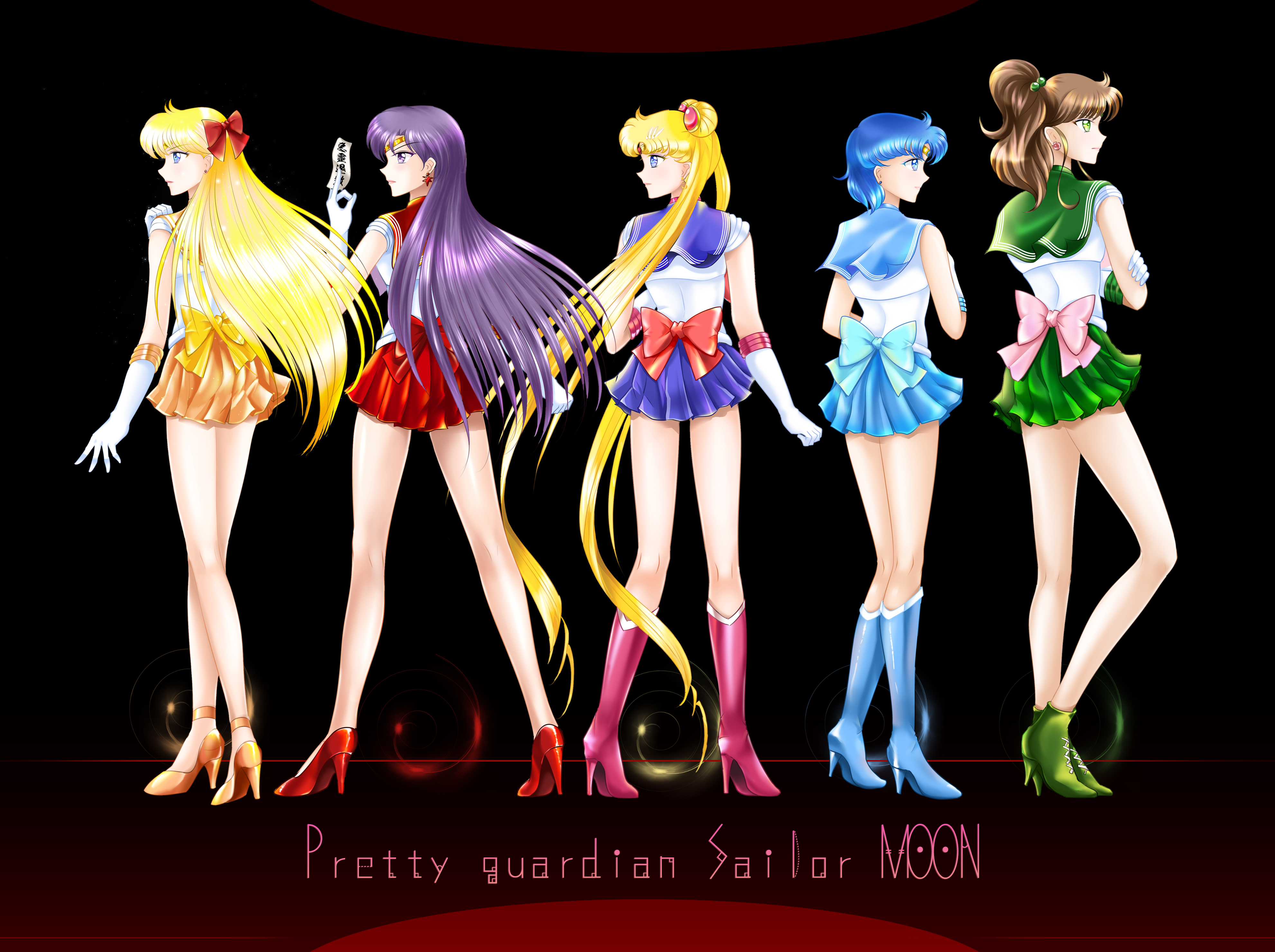 Anime Anime Girls Sailor Moon Sailor Mercury Sailor Mars Sailor Jupiter Sailor Venus Tsukino Usagi M 3964x2960