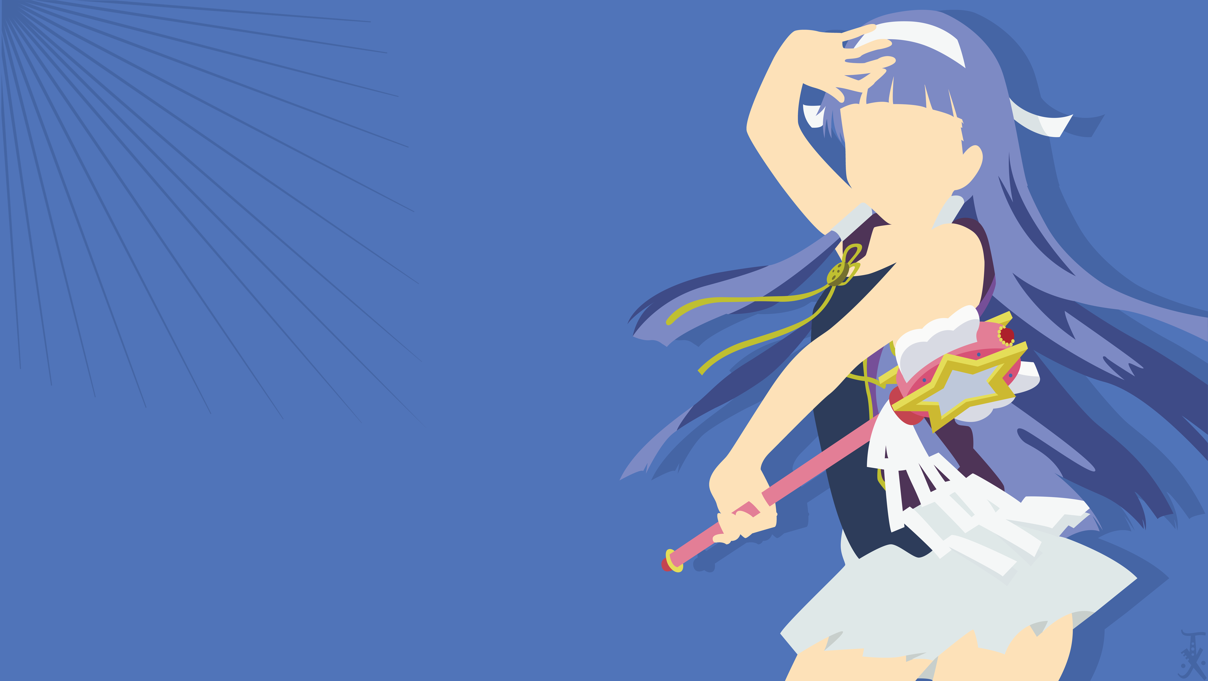 Anime Blue Hair Girl Kannagi Crazy Shrine Maidens Long Hair Minimalist Nagi Kannagi Skirt 4000x2256