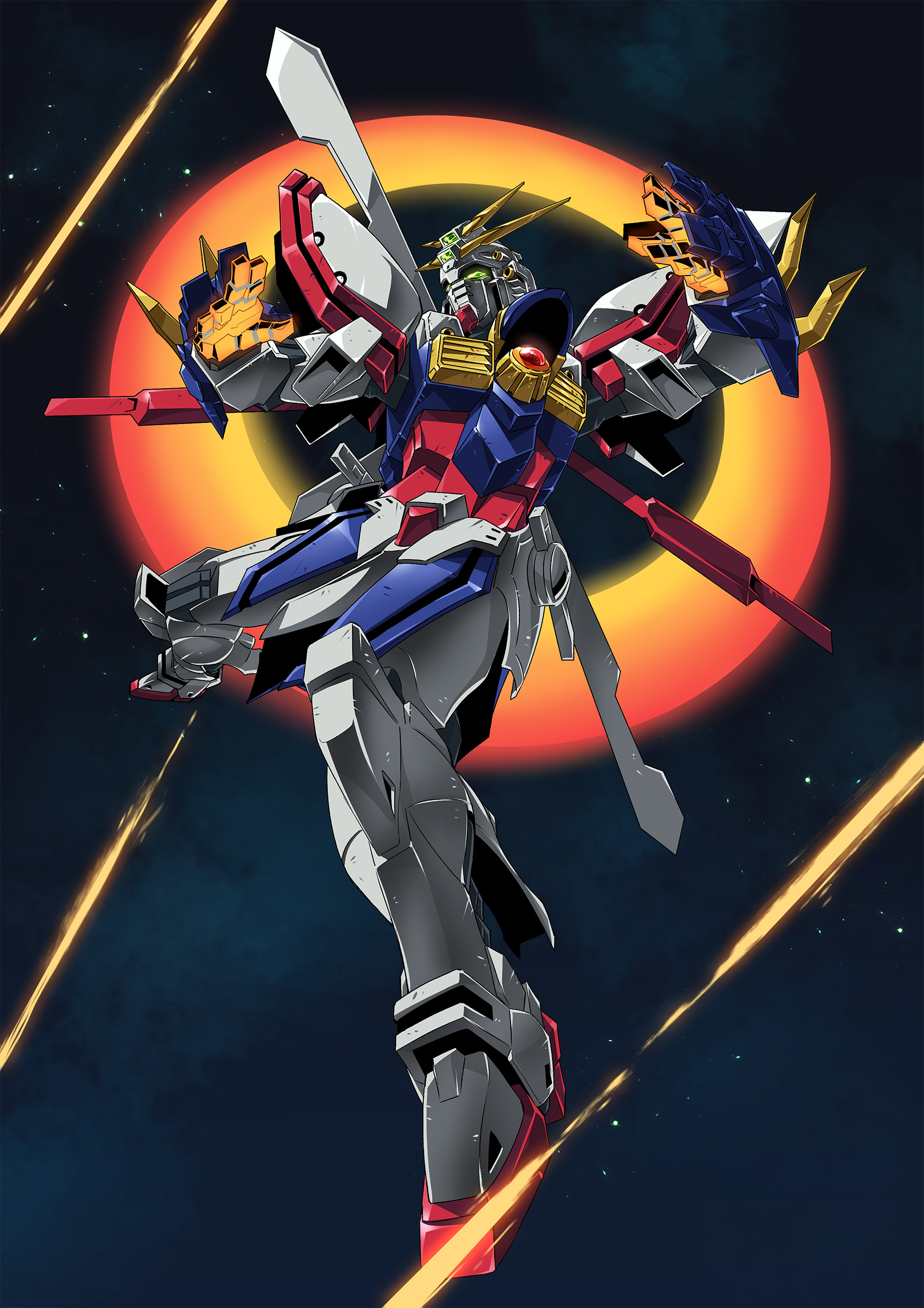 Anime Robot Gundam Mobile Fighter G Gundam Super Robot Wars God Gundam Digital Art Artwork Fan Art 1754x2481