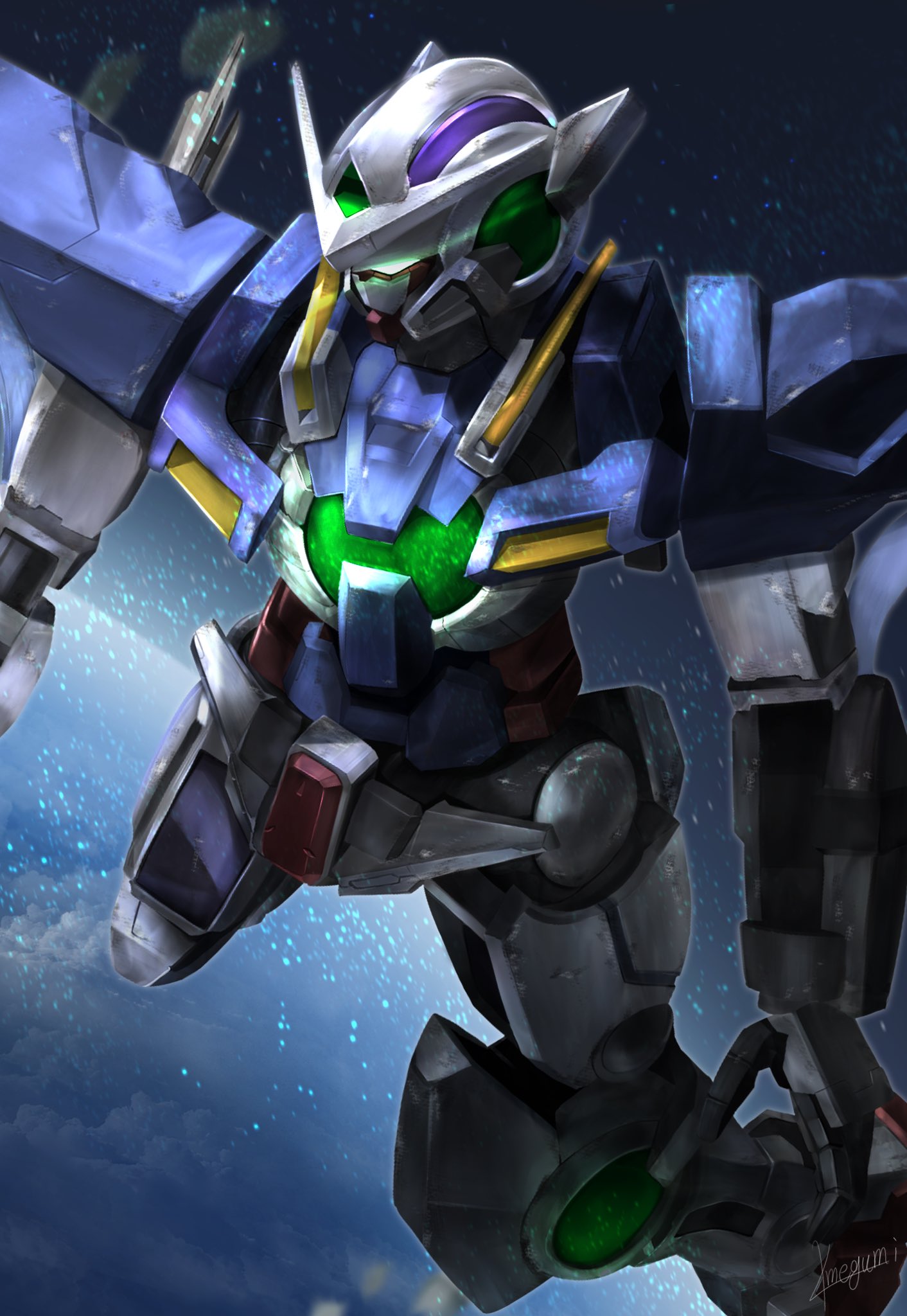 Anime Mechs Gundam Super Robot Wars Gundam Exia Mobile Suit Gundam 00 Artwork Digital Art Fan Art 1412x2048