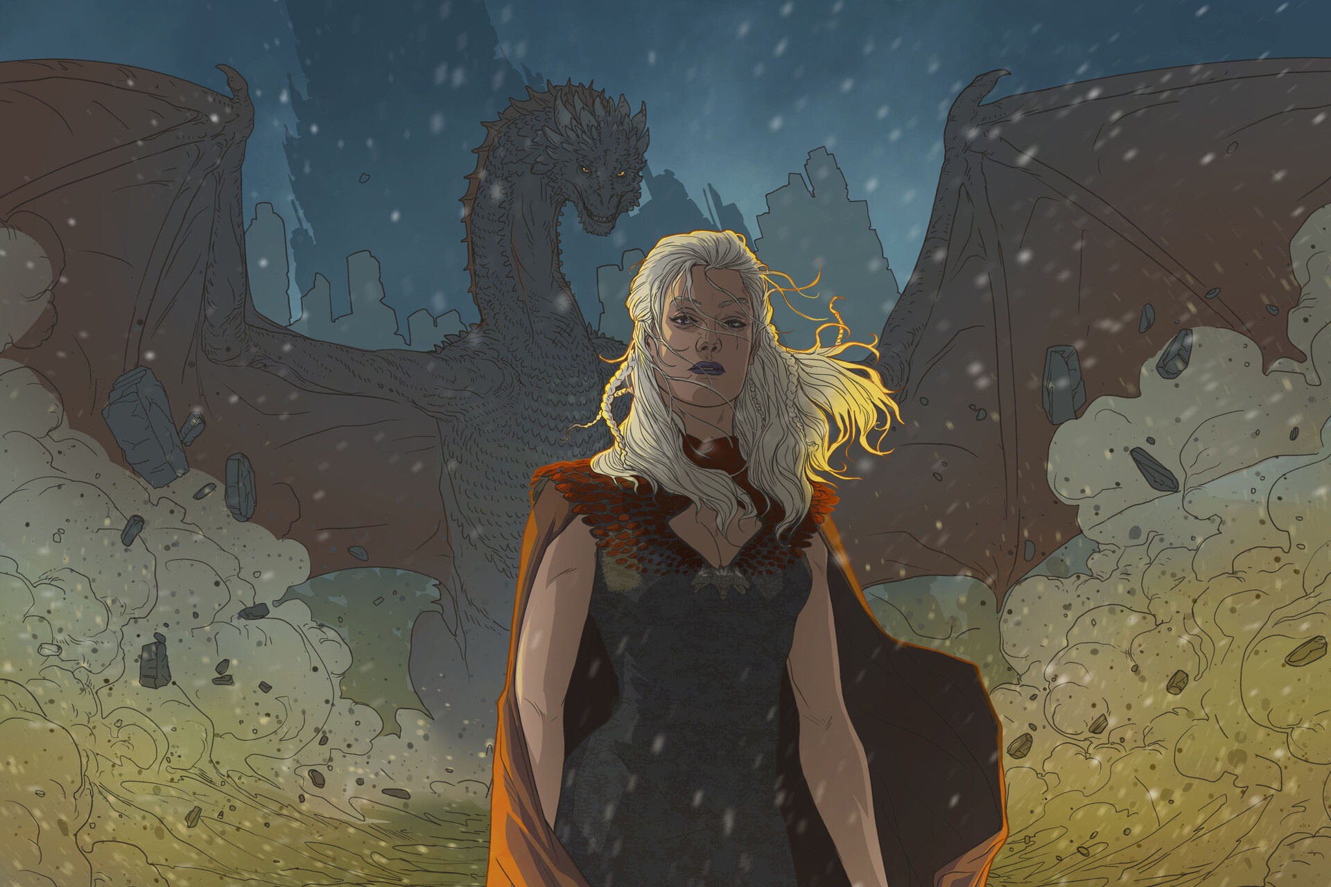 Dragon Girl Daenerys Targaryen White Hair 1920x1280