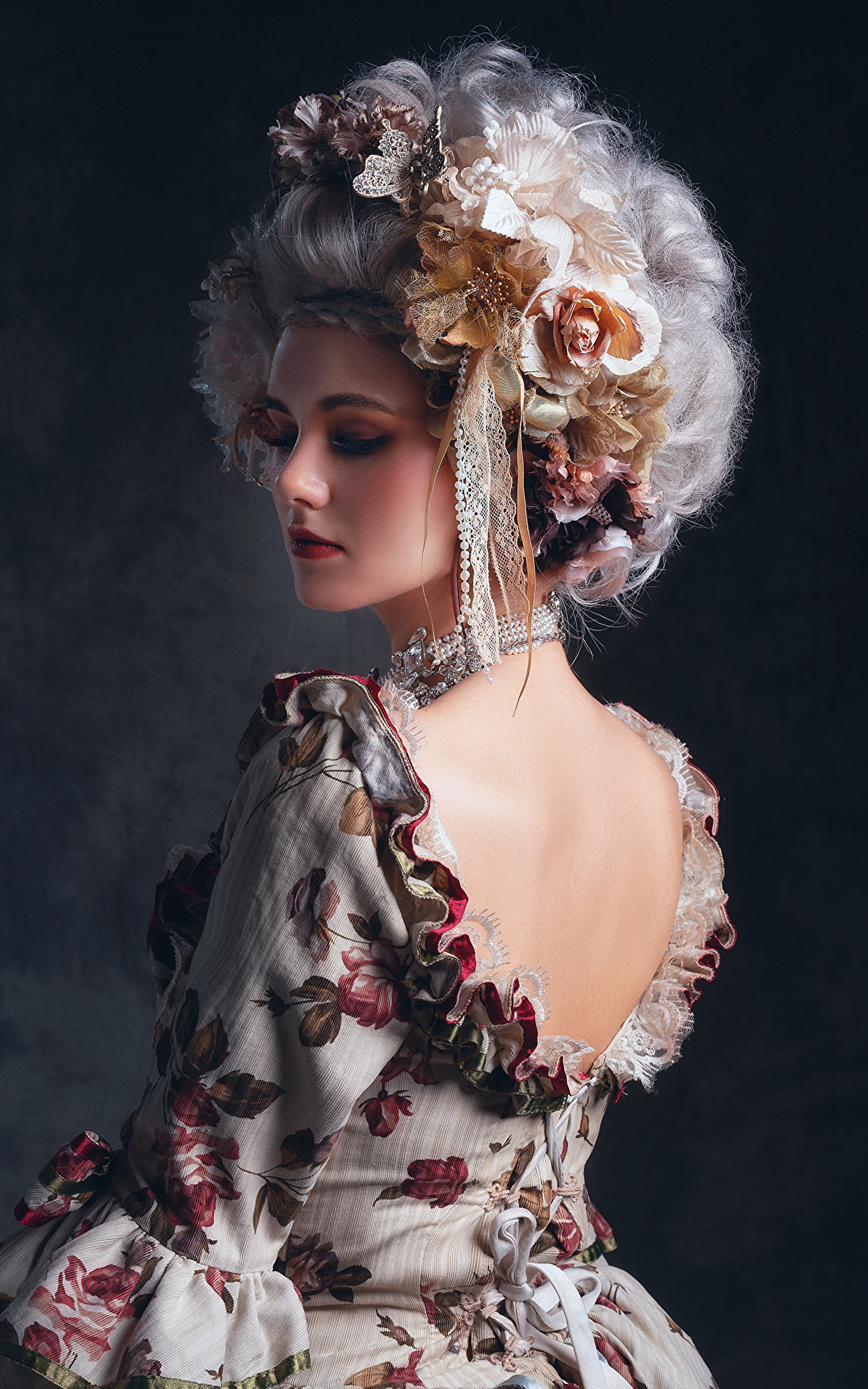 Women Portrait Display Back Dress Blonde Flower Crown Flower Dress Flower In Hair White Hair Photogr 1200x1920