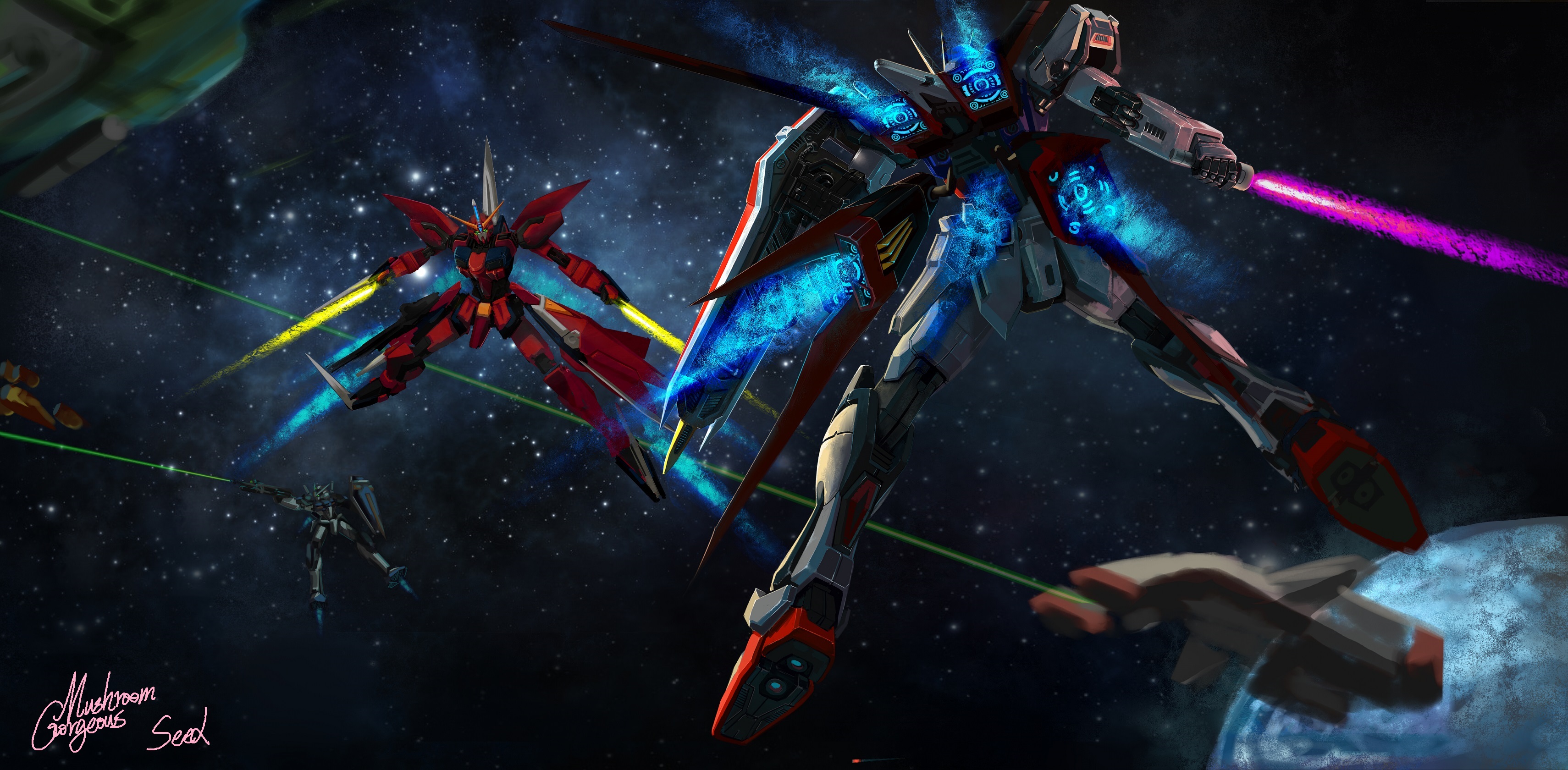 Thigh Highs Artwork Gundam Gundam Seed 3420x1680