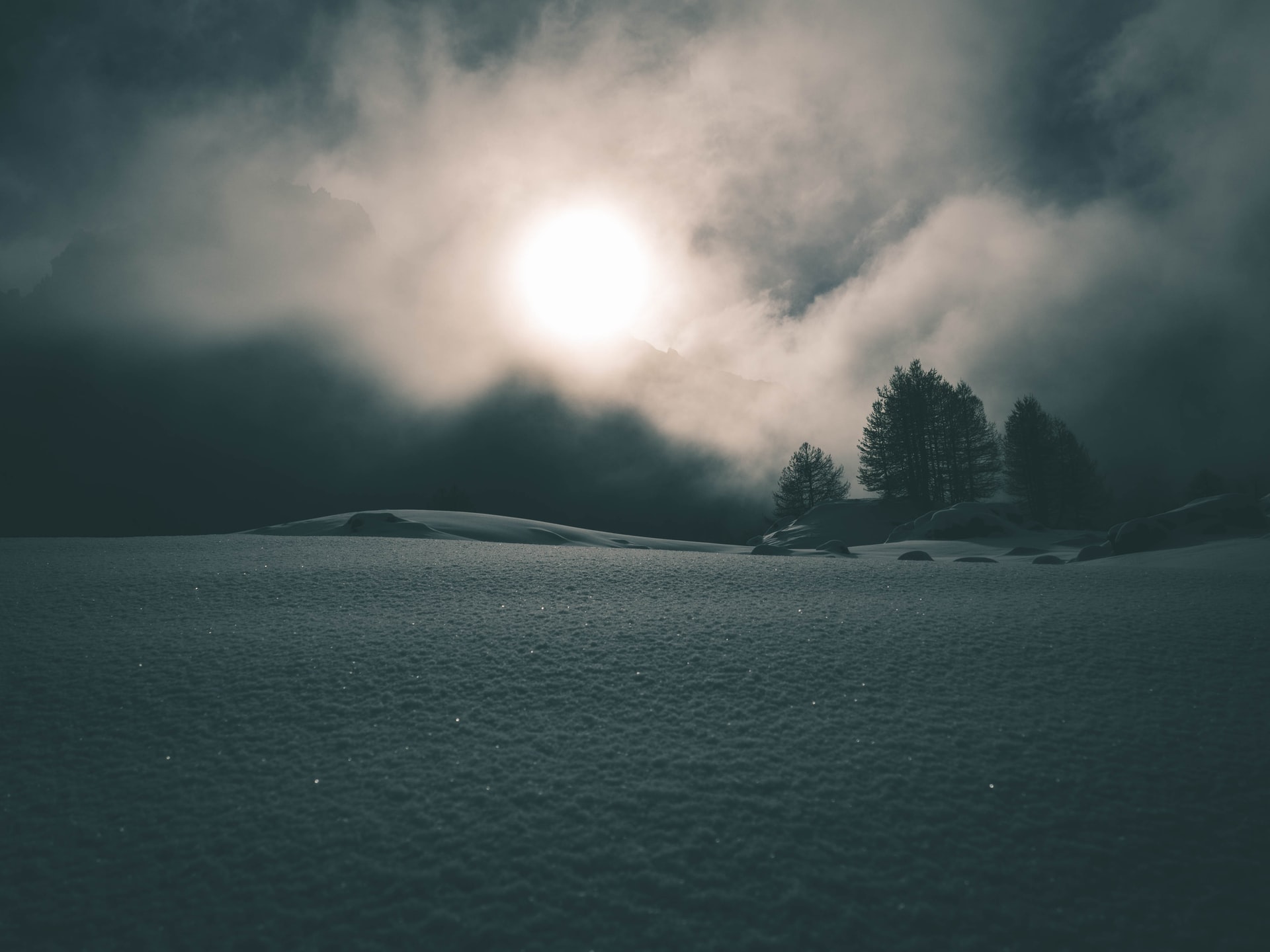 Nature Snow Overcast Sunlight 1920x1440