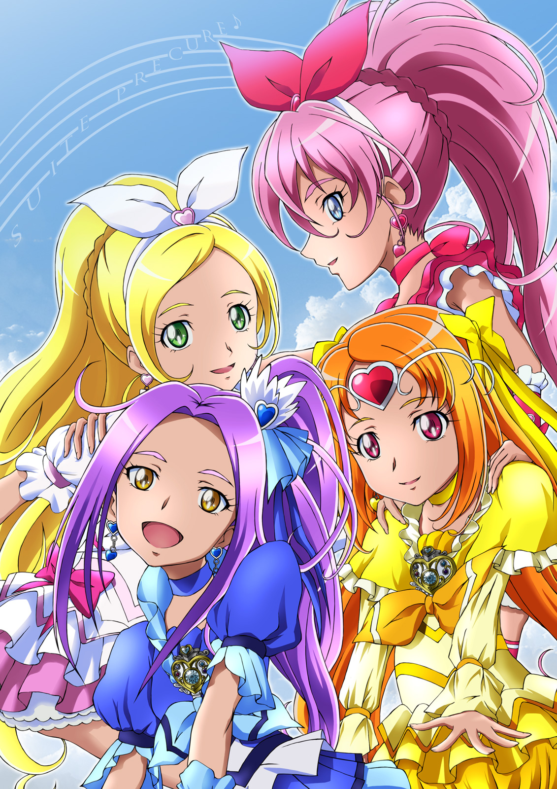 Anime Anime Girls Pretty Cure Suite Precure Magical Girls Cure Melody Cure Rhythm Cure Beat Cure Mus 1131x1600