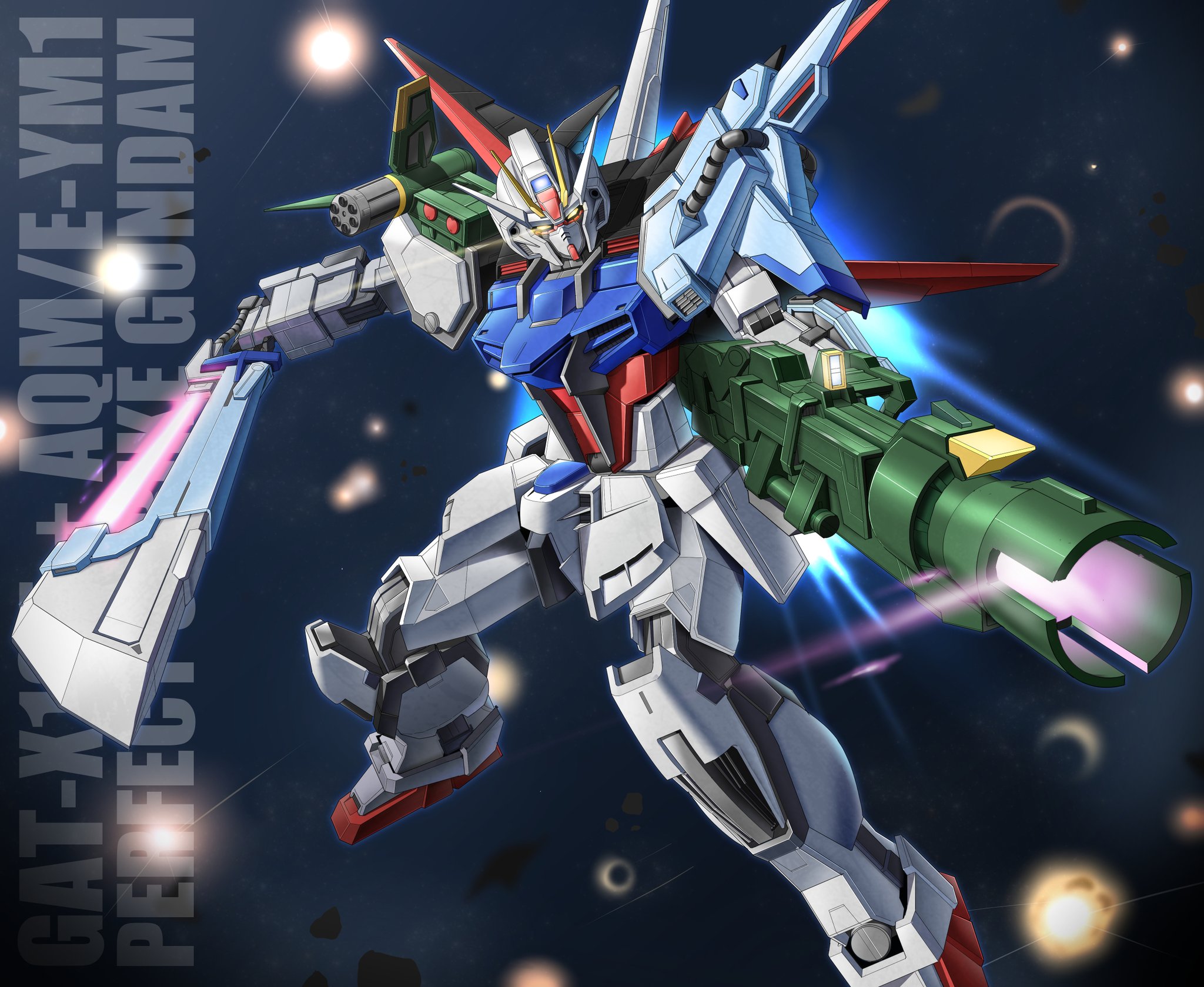 Anime Mech Gundam Mobile Suit Gundam SEED Super Robot Wars Perfect Strike Gundam Artwork Digital Art 2048x1679