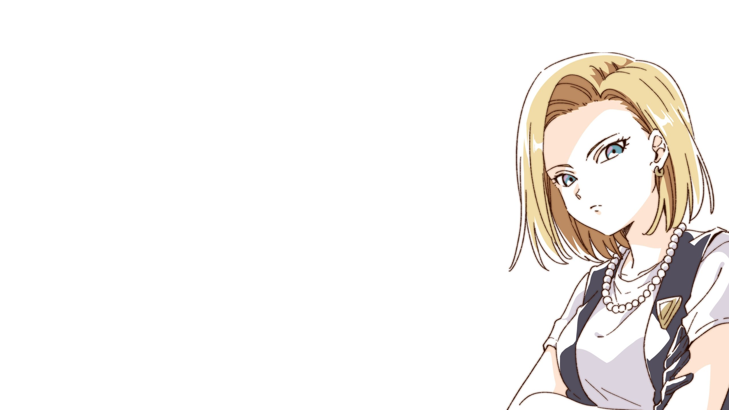 Anime Android 18 Blonde Blue Eyes Dragon Ball Namori Wallpaper Resolution 2560x1440 Id Wallha Com