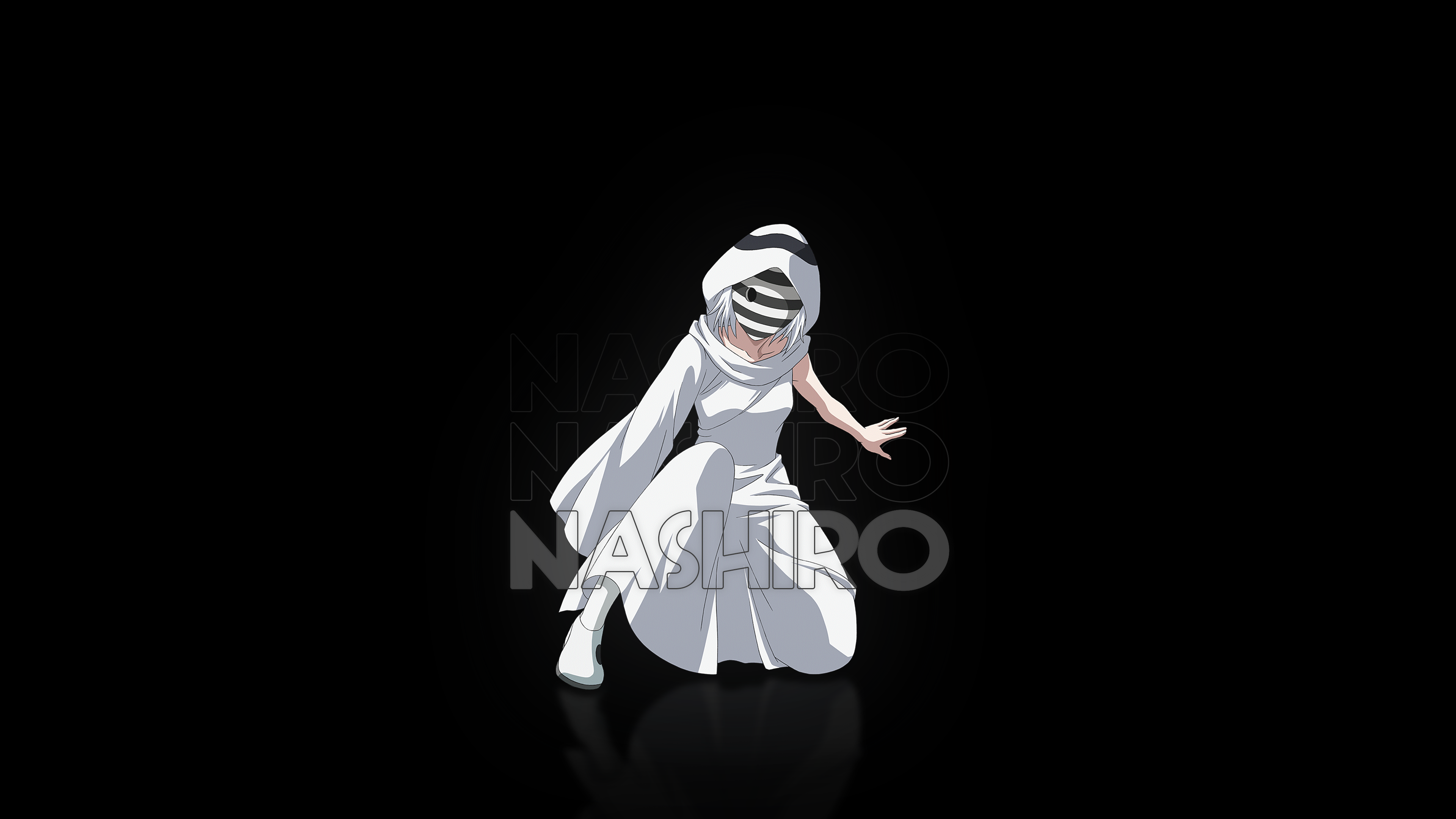 Nashiro Yasuhisa Tokyo Ghoul Black Background Anime Girls Text Mask Hood 3840x2160