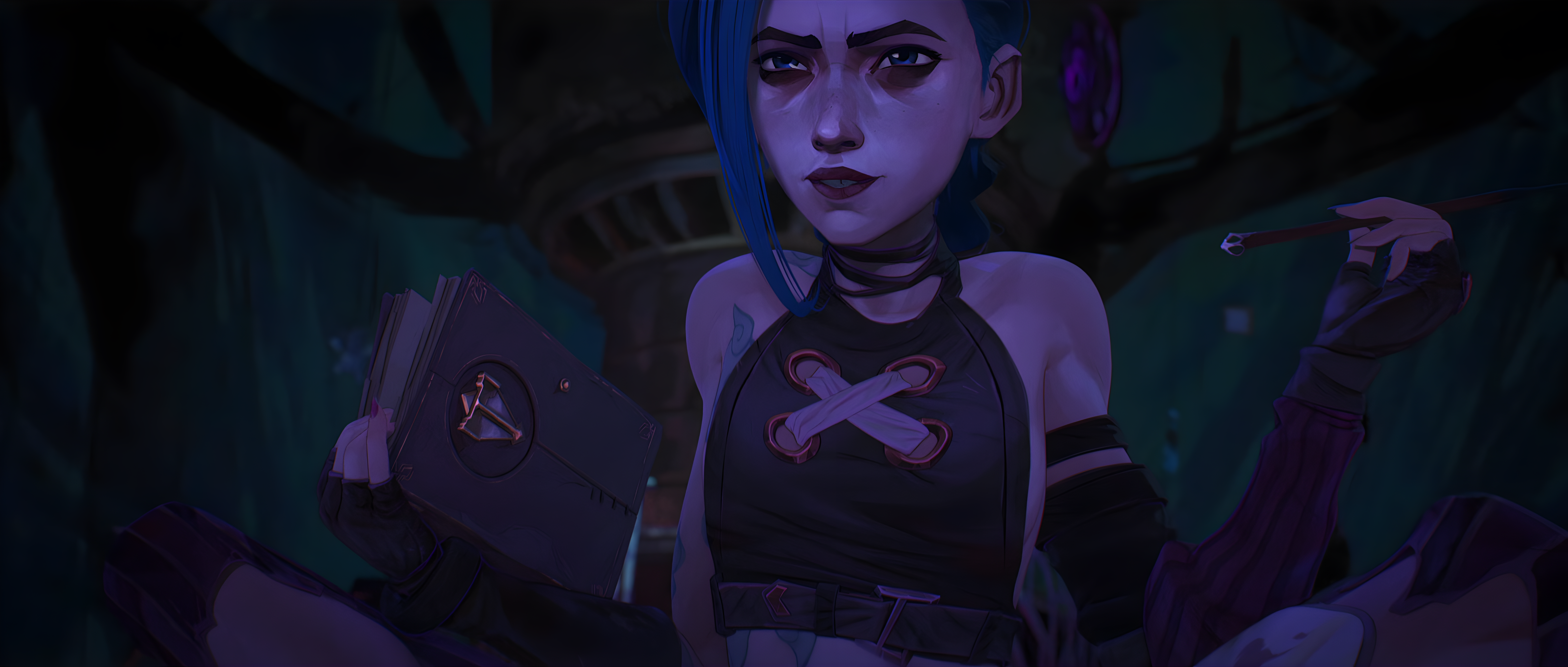 Jinx League Of Legends Arcane TV Series Video Game Characters 7680x3265