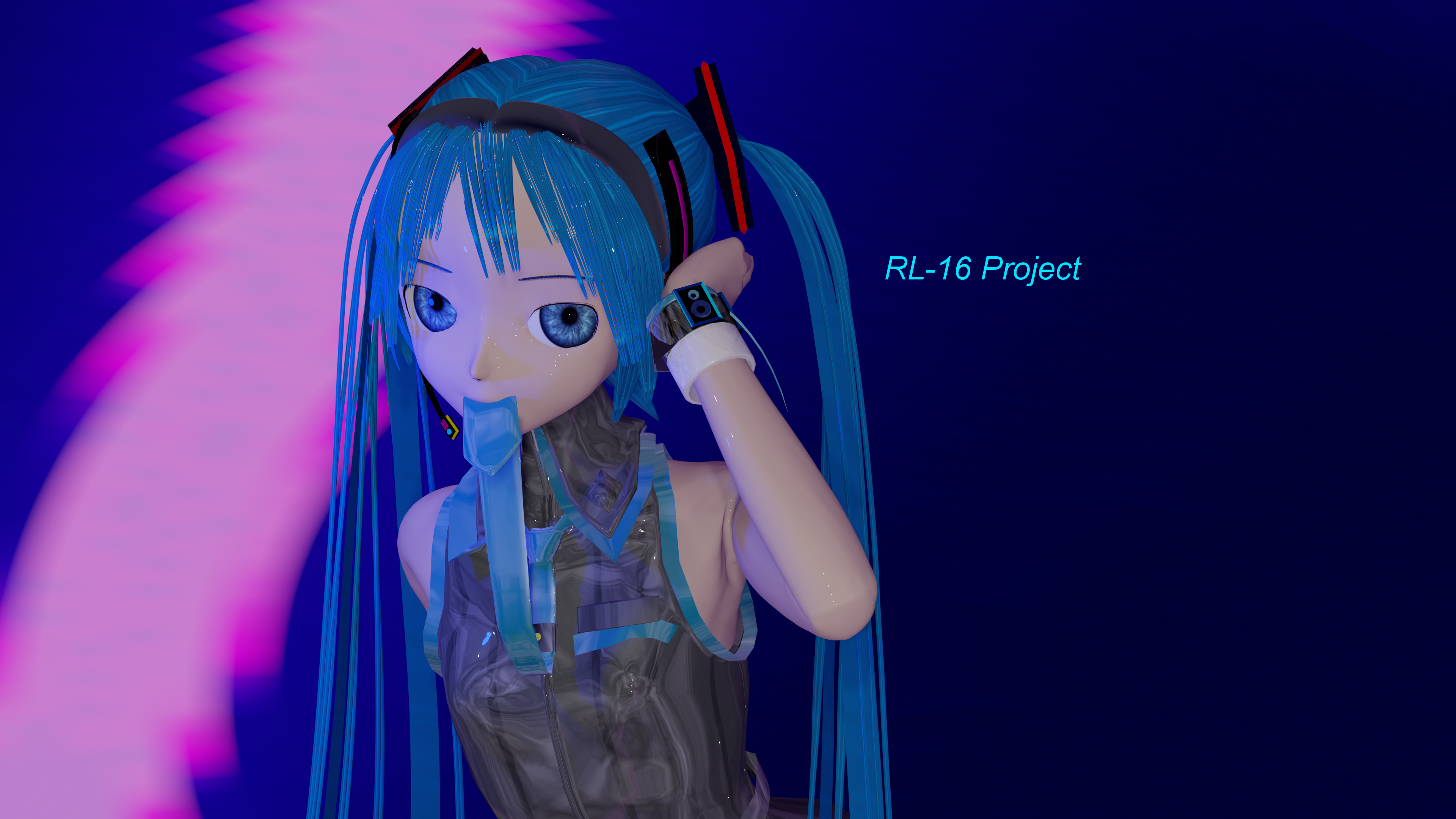 Hatsune Miku Blender Blender 3d Blue Hair Long Hair Tie 3840x2160