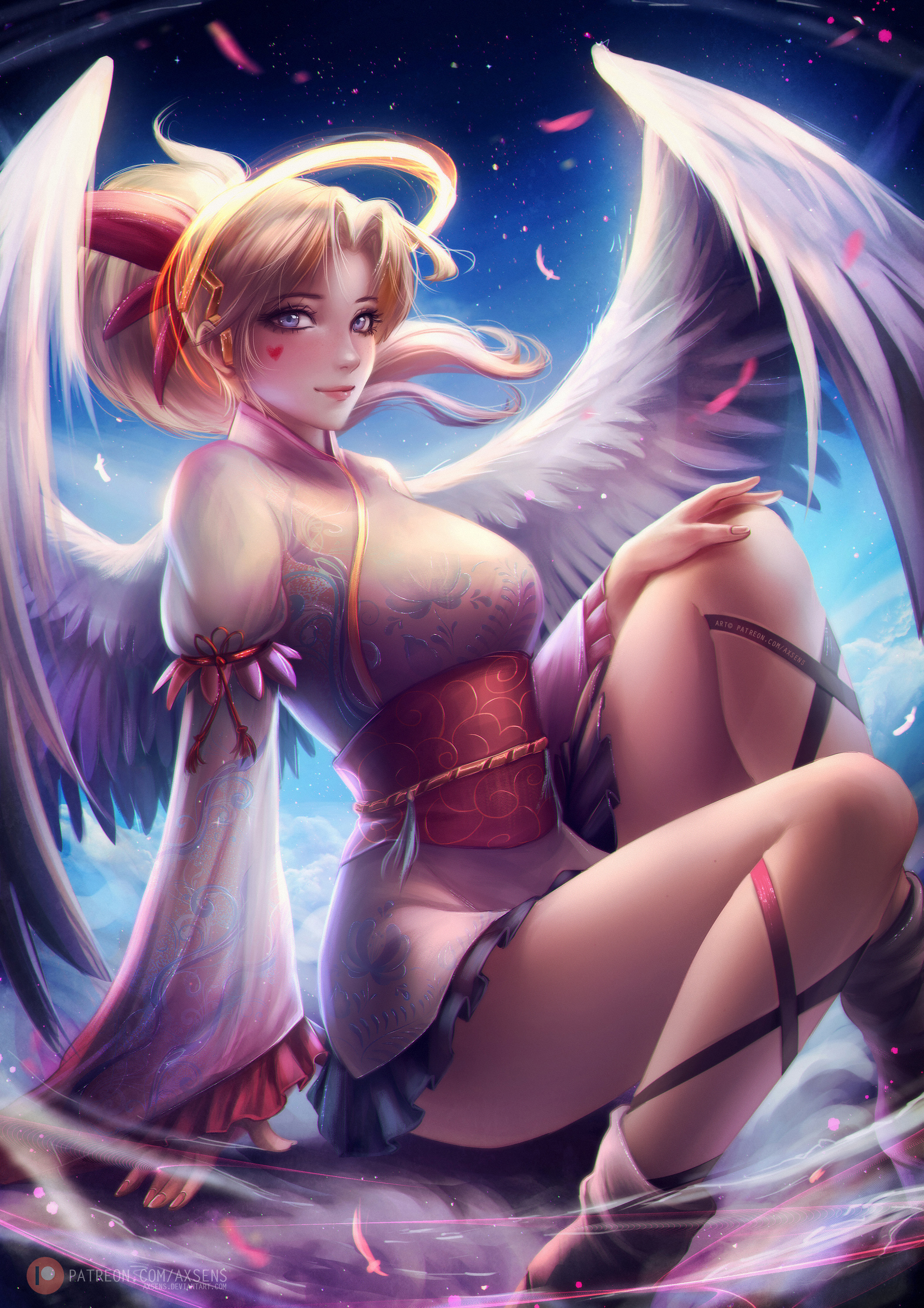 Axsens Women CGi Angel Wings Mercy Overwatch 2120x3000
