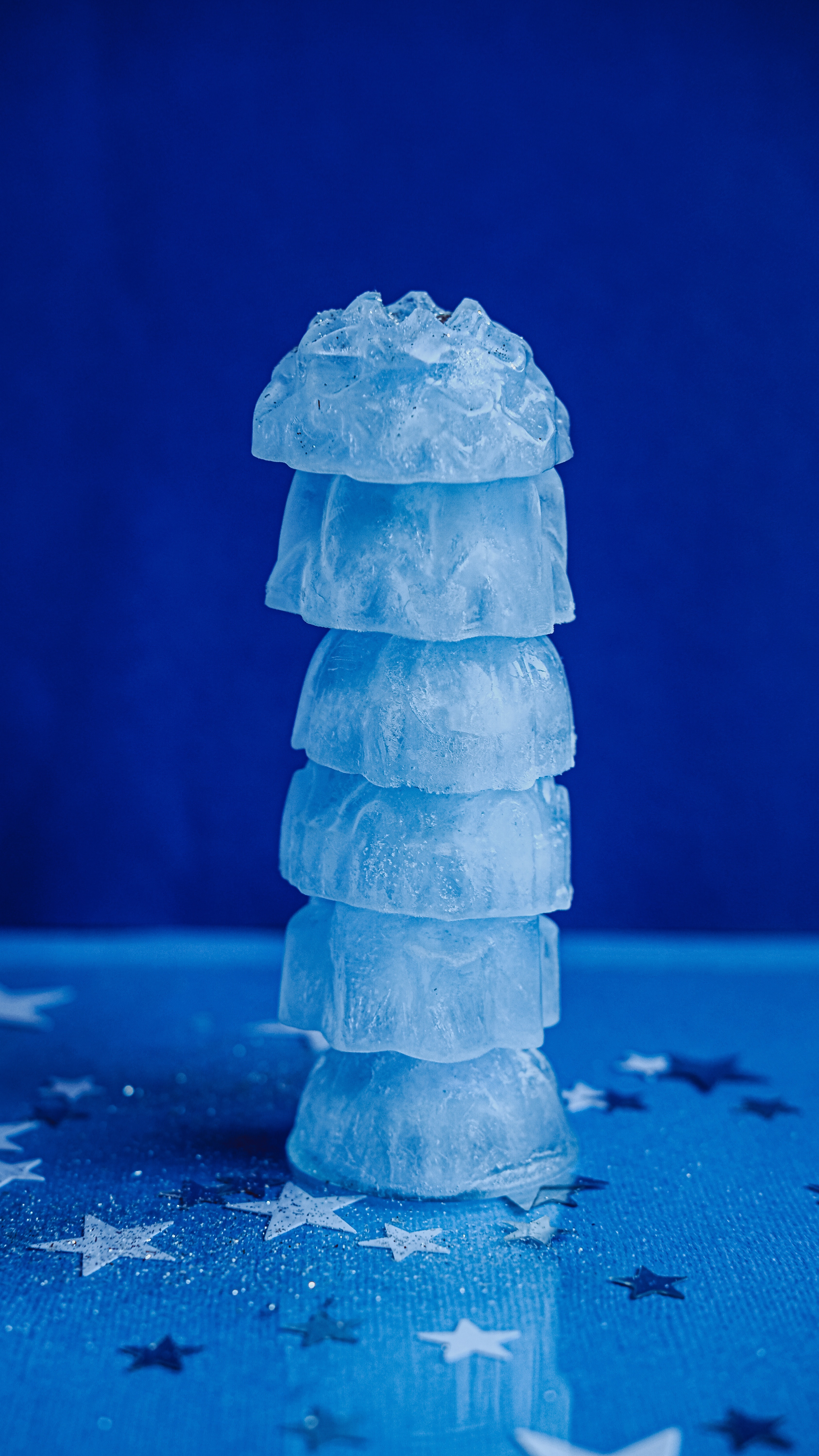 Ice Cubes Macro Focused Blue 3375x6000