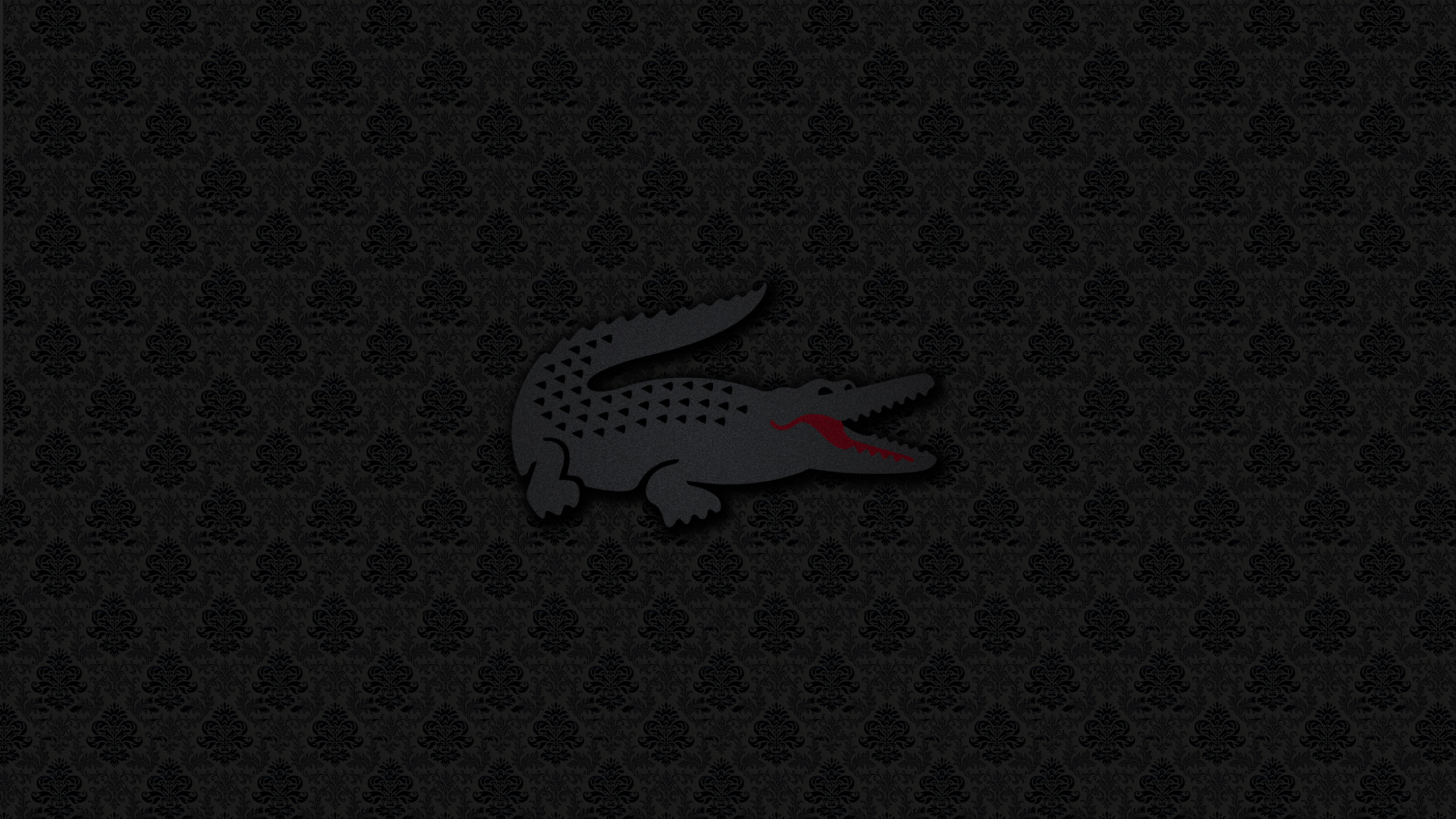 Logo Monochrome Black Background Pattern Lacoste Brand 2560x1440