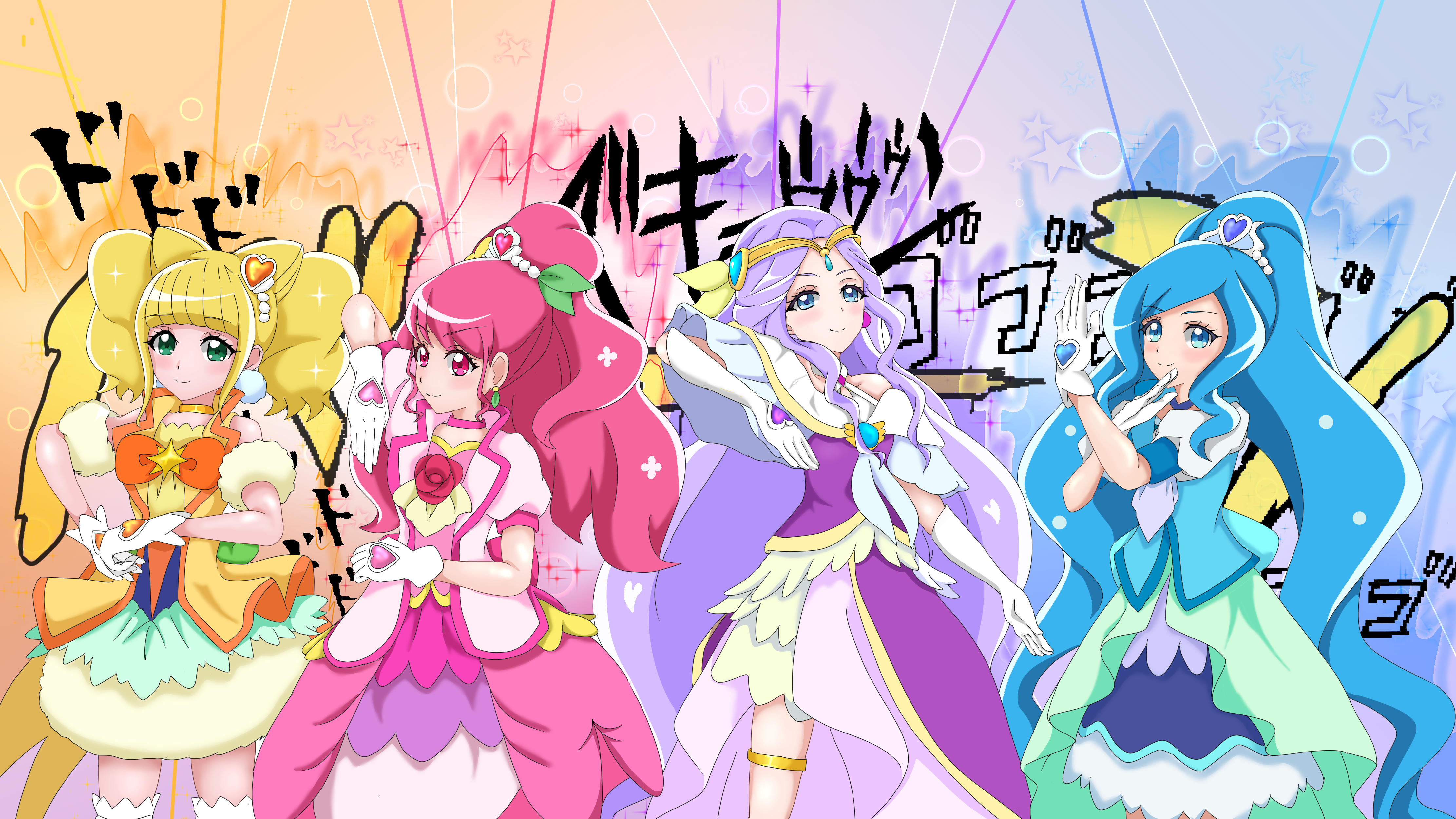 Pretty Cure Healin Good Precure Magical Girls Anime Girls 4444x2500