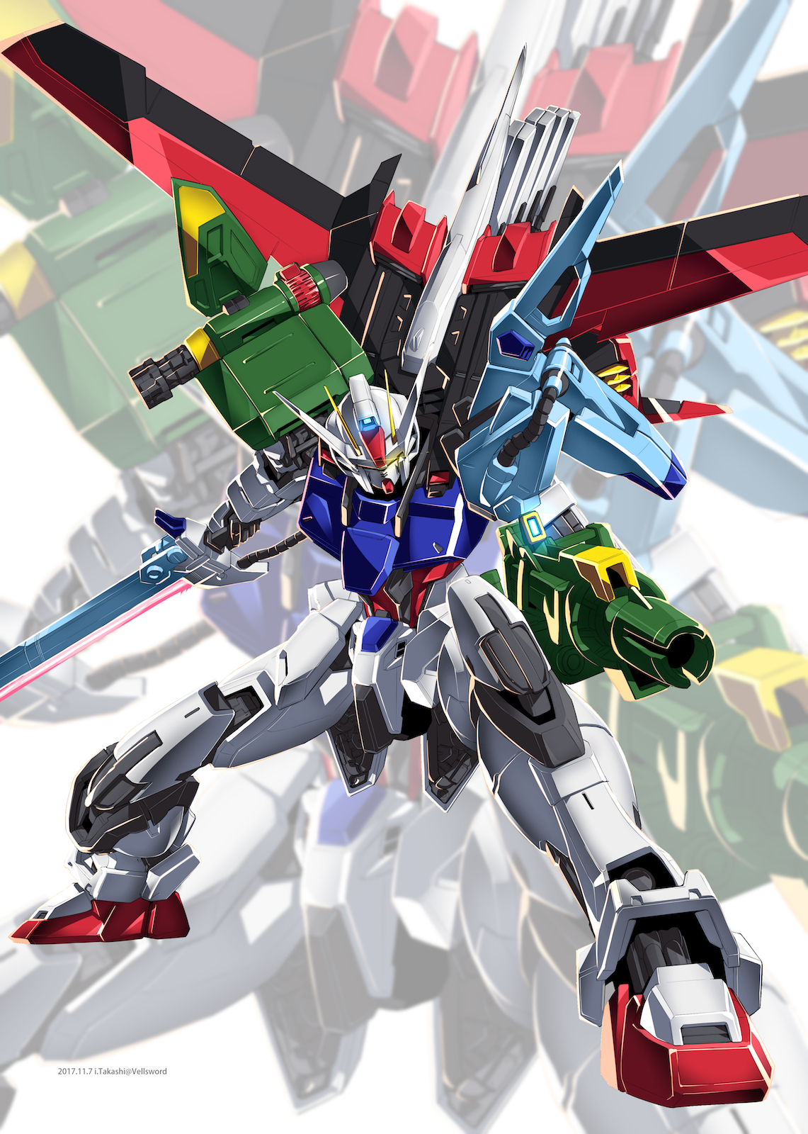 Anime Robot Gundam Mobile Suit Gundam SEED Super Robot Wars Perfect Strike Gundam Fan Art Artwork Di 1141x1600