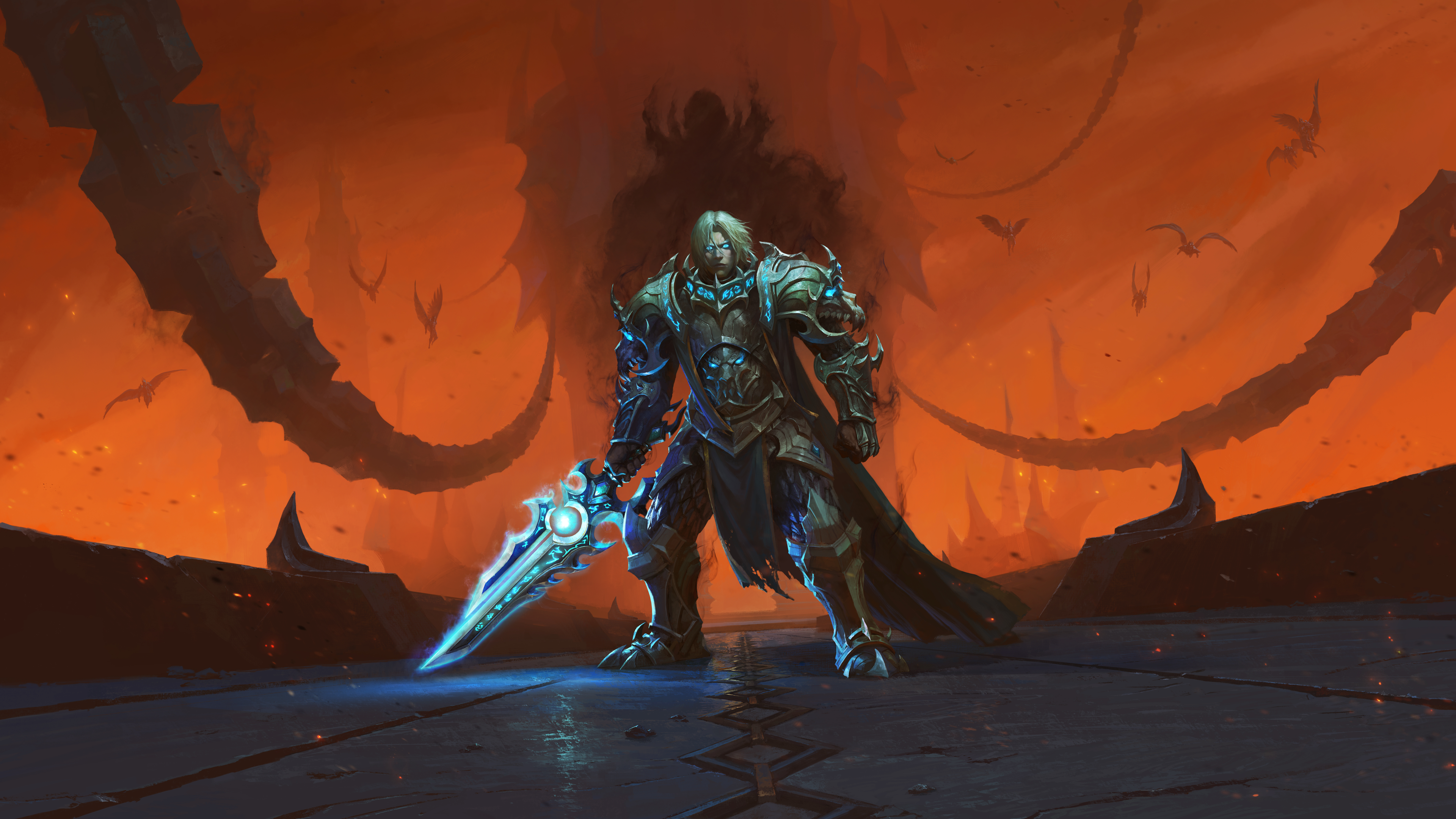 World Of Warcraft World Of Warcraft Shadowlands Anduin Wrynn Paladin Death Knight 3840x2160