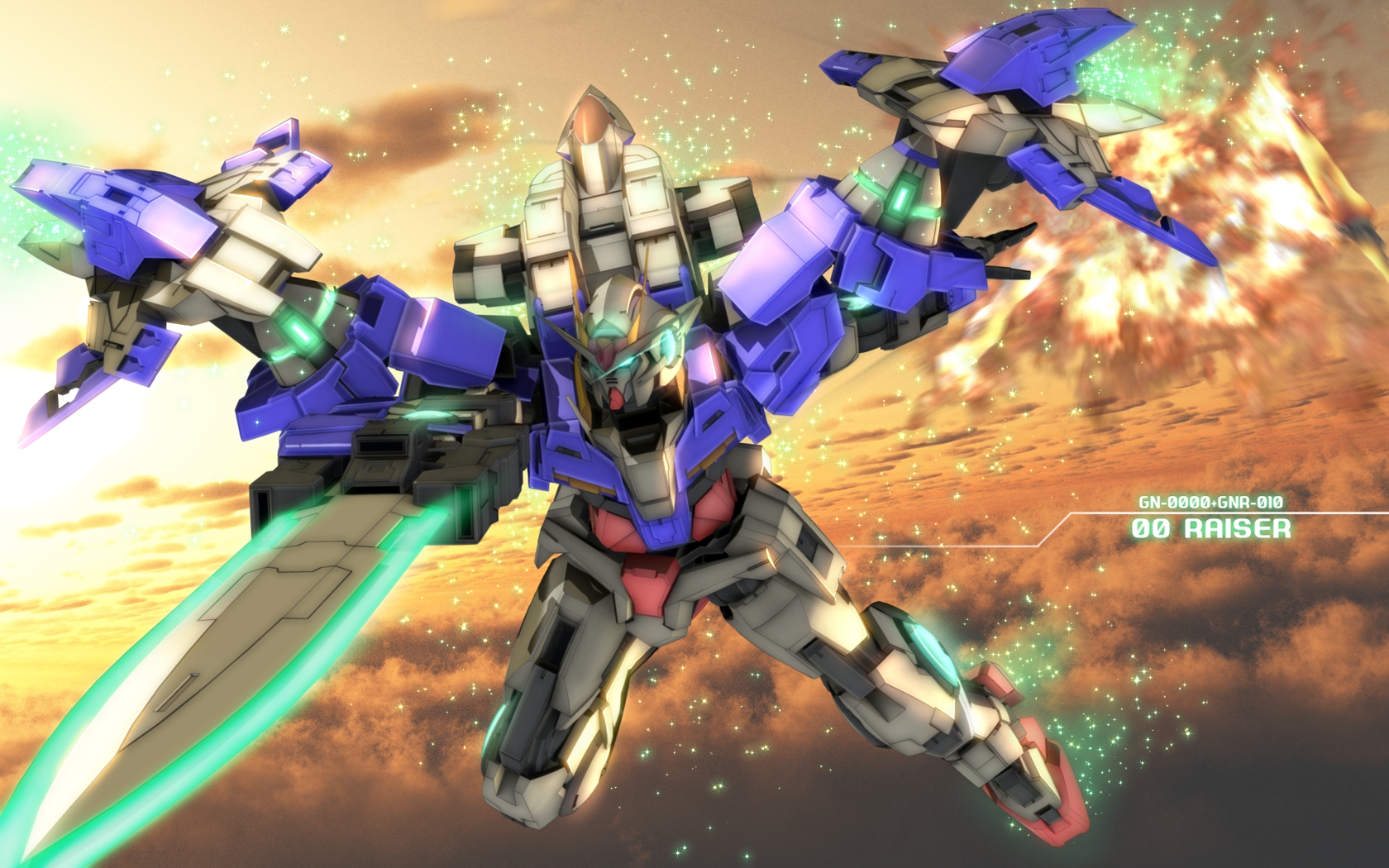 Anime Mech Gundam 00 Raiser Mobile Suit Gundam 00 Super Robot Wars Artwork Digital Art Fan Art 1680x1050