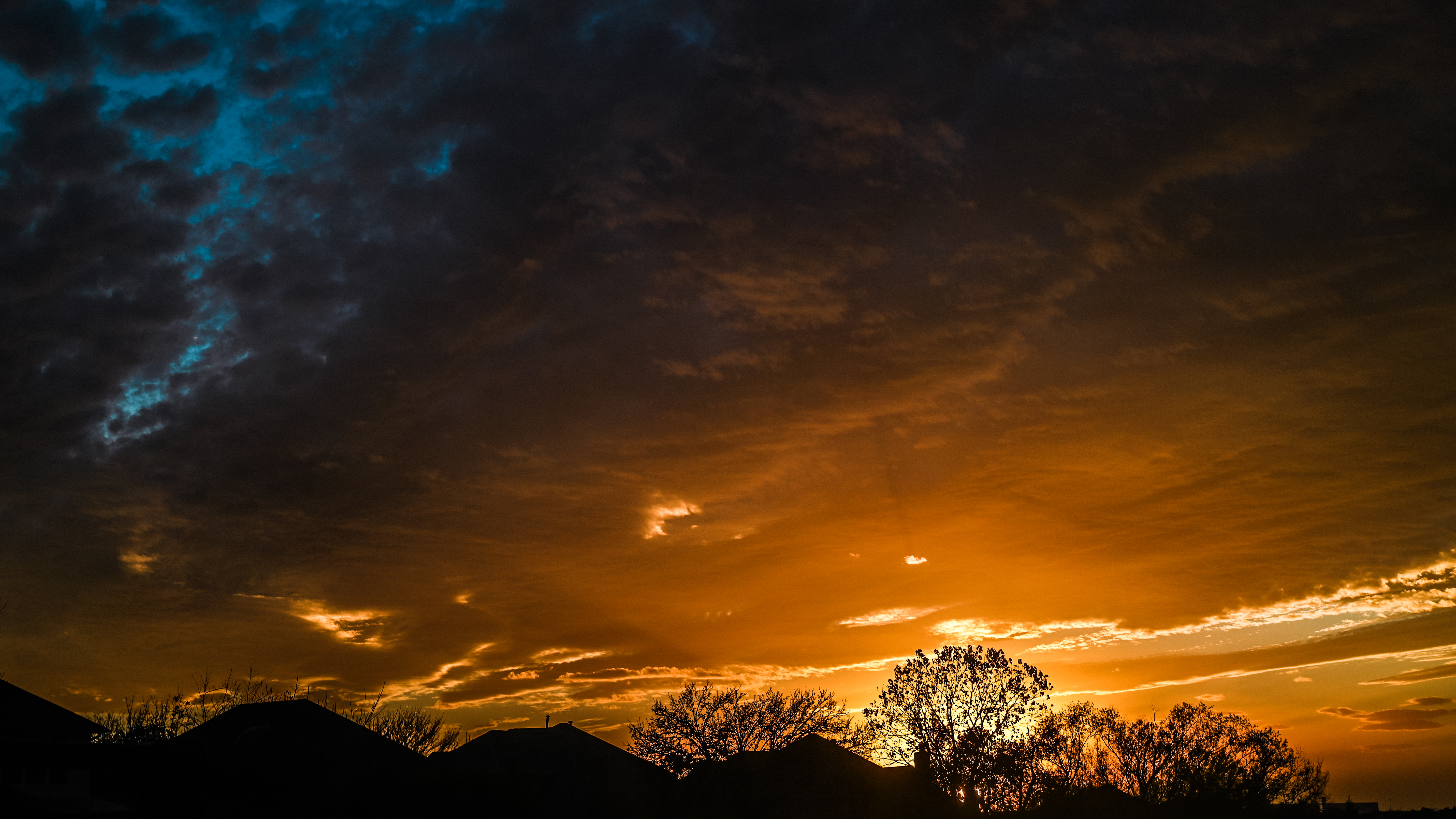 Sunset Nature Landscape Photography Clouds Trees Texas 5724x3220