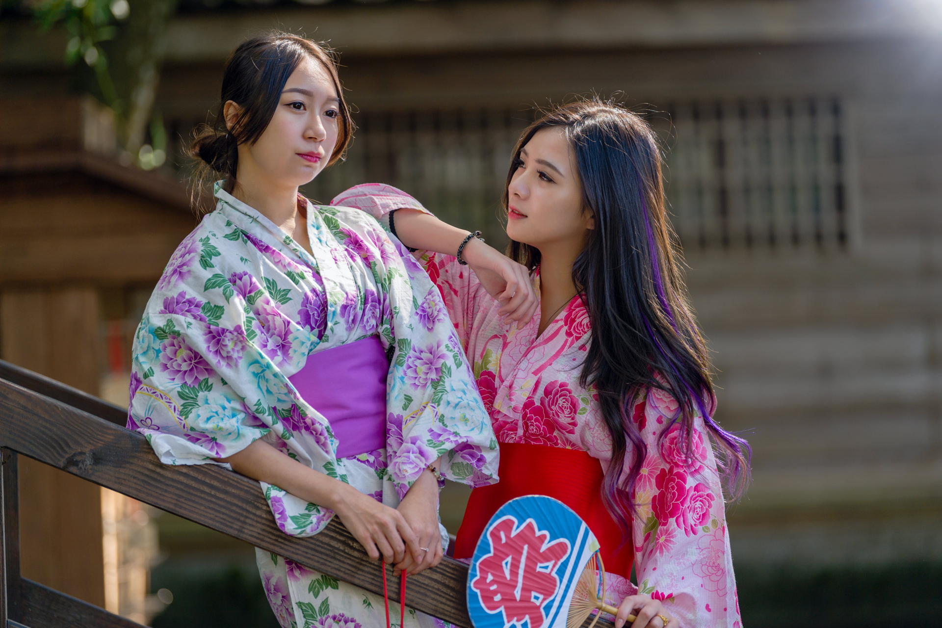 Asian Women Model Long Hair Dark Hair Depth Of Field Japanese Kimono Hair Knot Hair Ornament Bracele 1920x1280