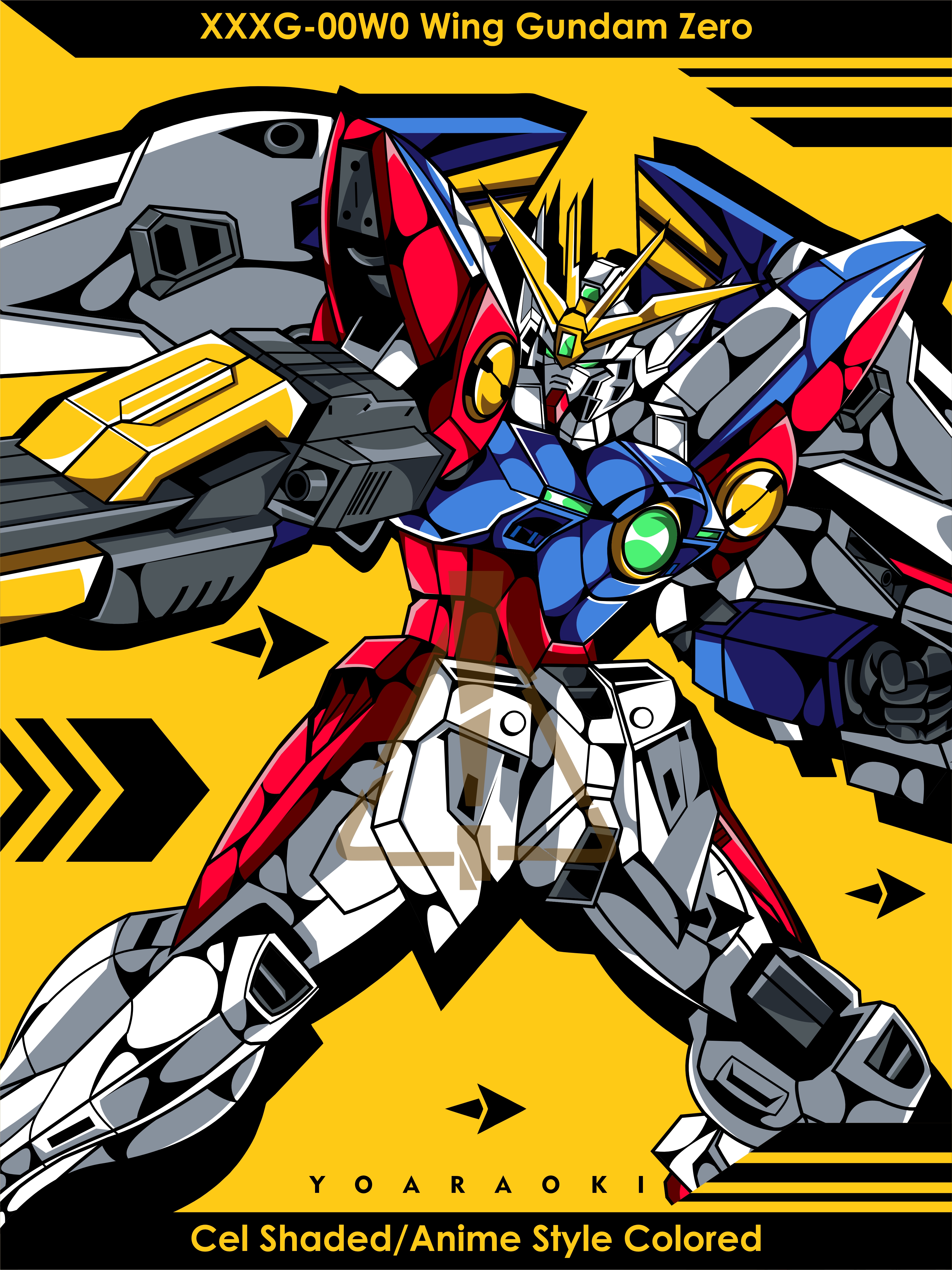 Anime Mechs Super Robot Wars Gundam Mobile Suit Gundam Wing Wing Gundam Zero Artwork Digital Art Fan 4001x5335