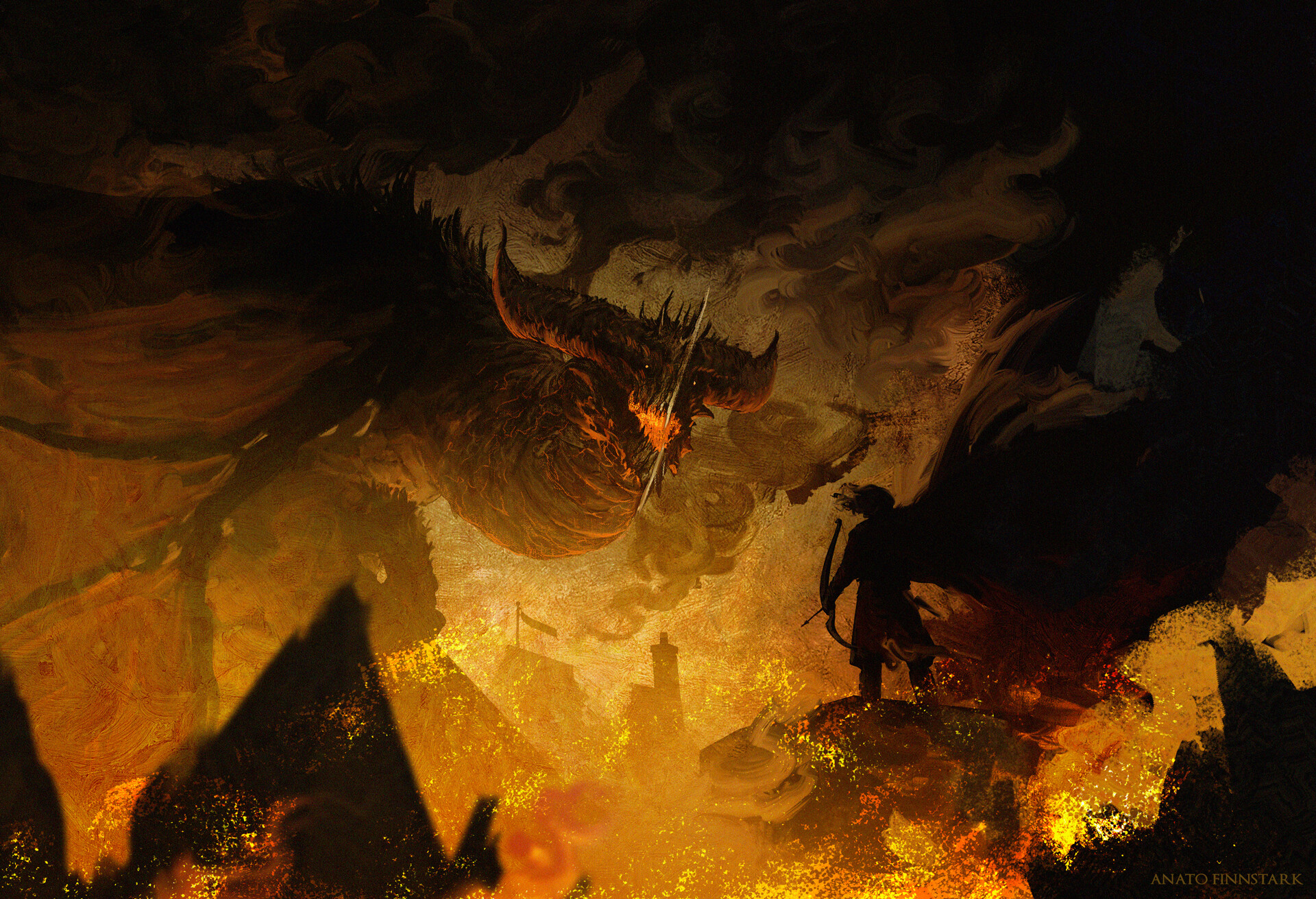The Hobbit Smaug Fantasy Art Creature Dragon Anato Finnstark 1920x1311