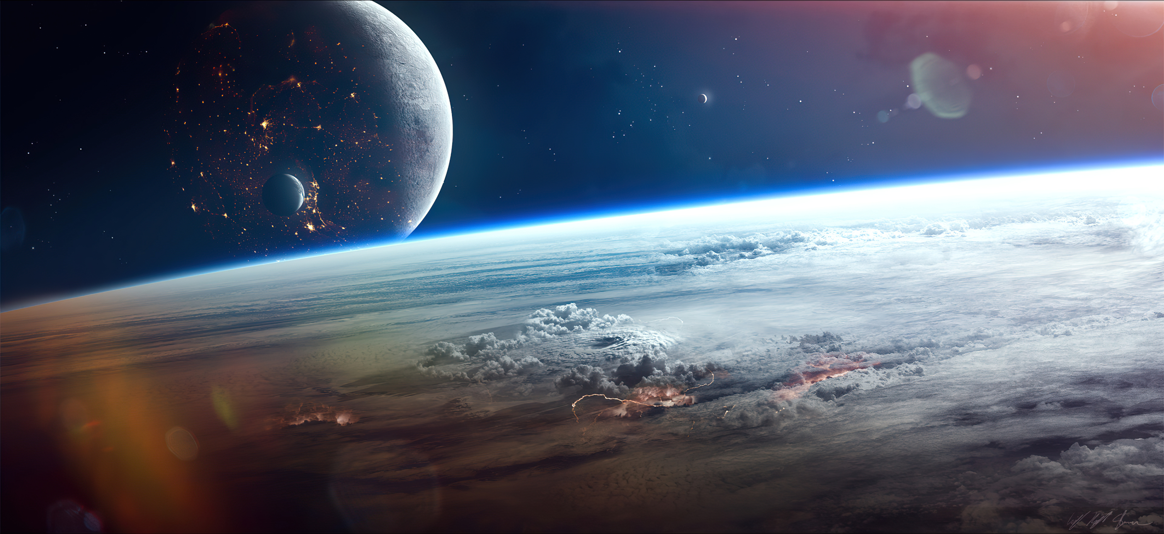 Space Planet 3840x1761