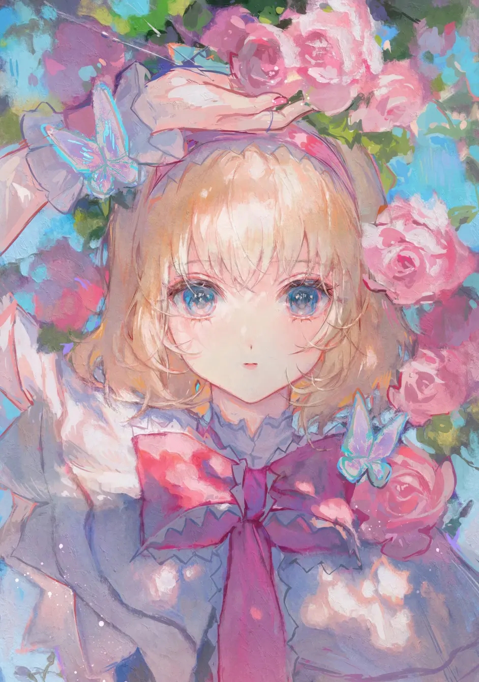 Anime Girls Matcha Touhou Alice Margatroid Blonde Flowers 942x1340