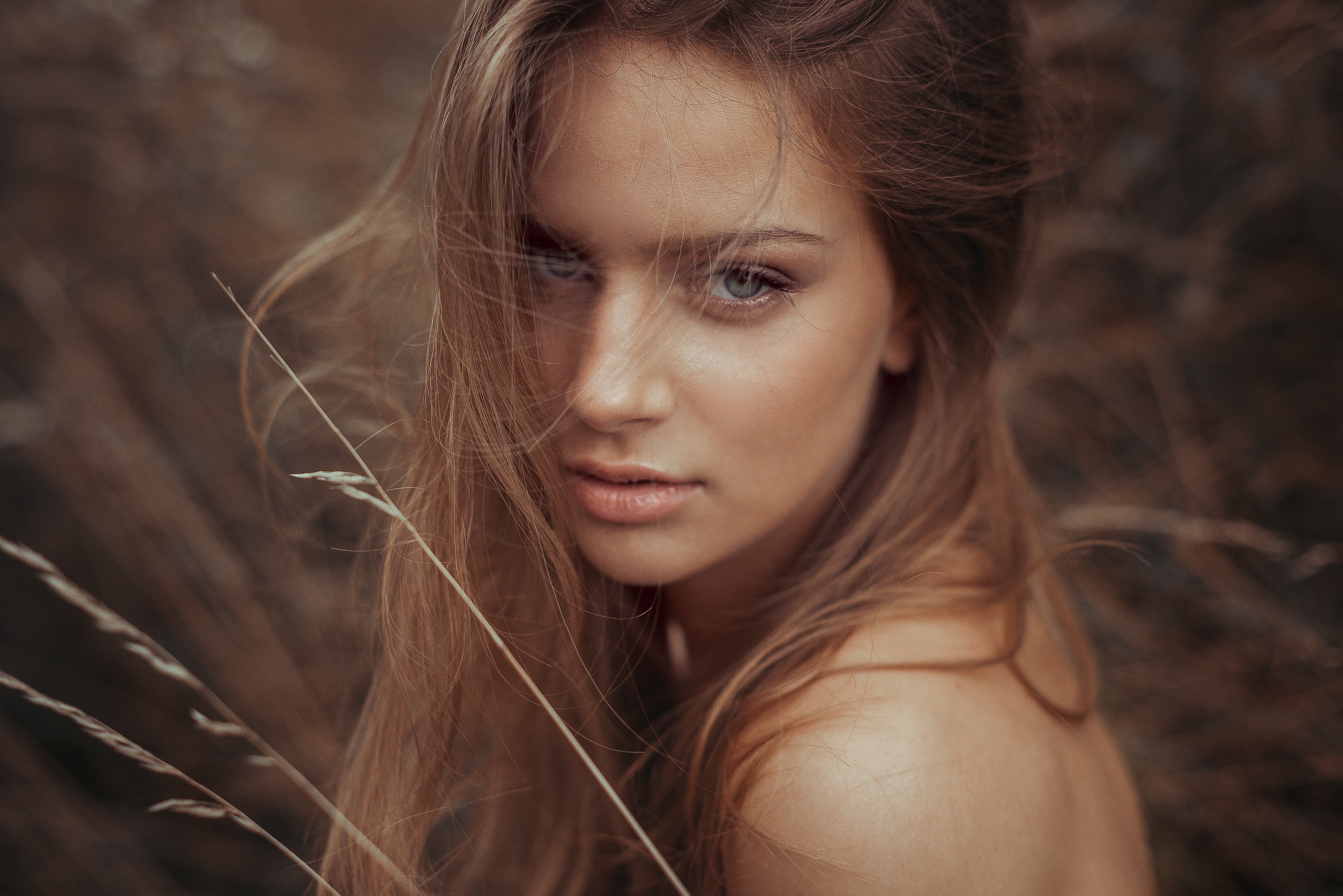 Blue Eyes Face Girl Model Redhead Woman 2500x1667