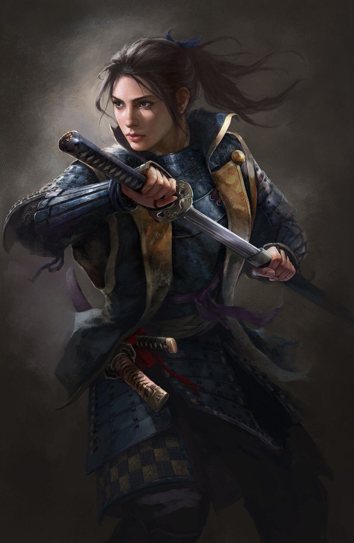 Artwork Women Sword Samurai Seung Chan Hong 1173x1800